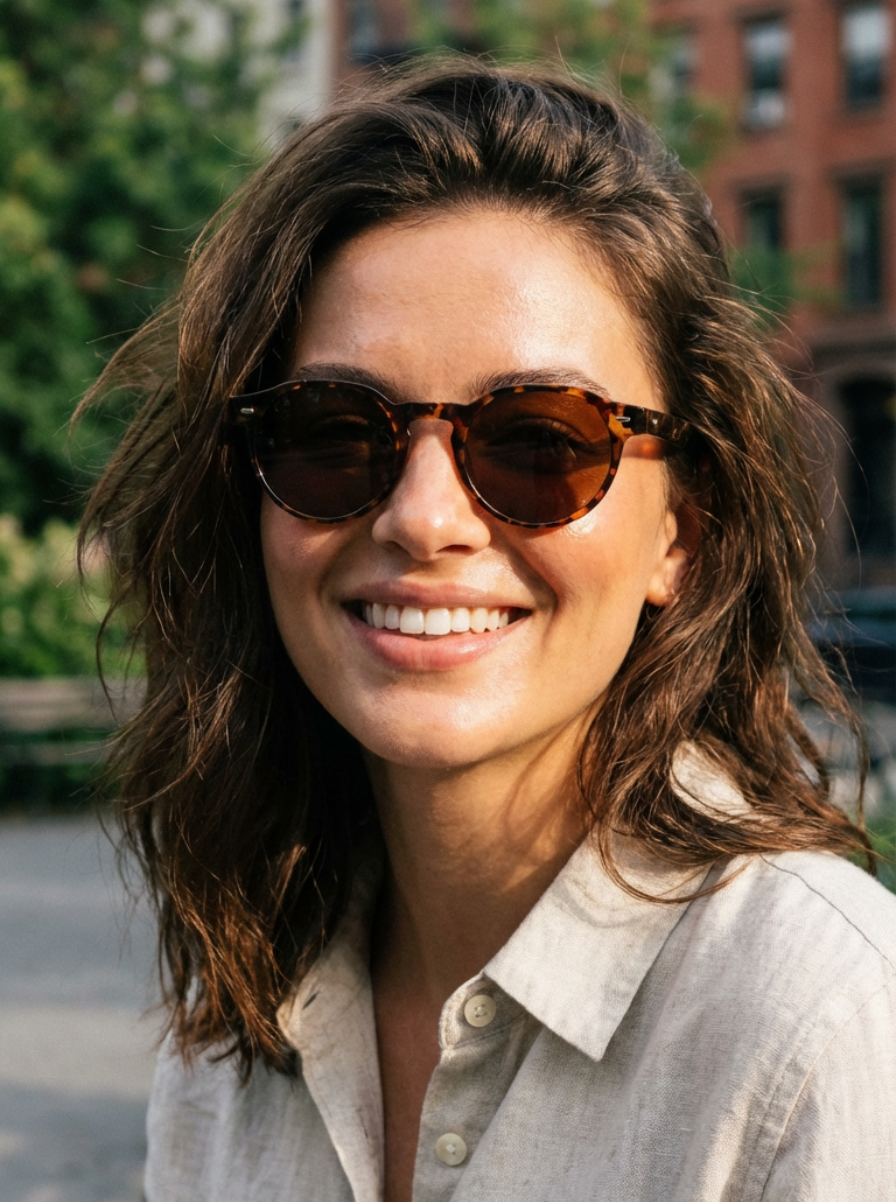 Brody Vintage Round Sunglasses - Premium Lightweight Polycarbonate Frames