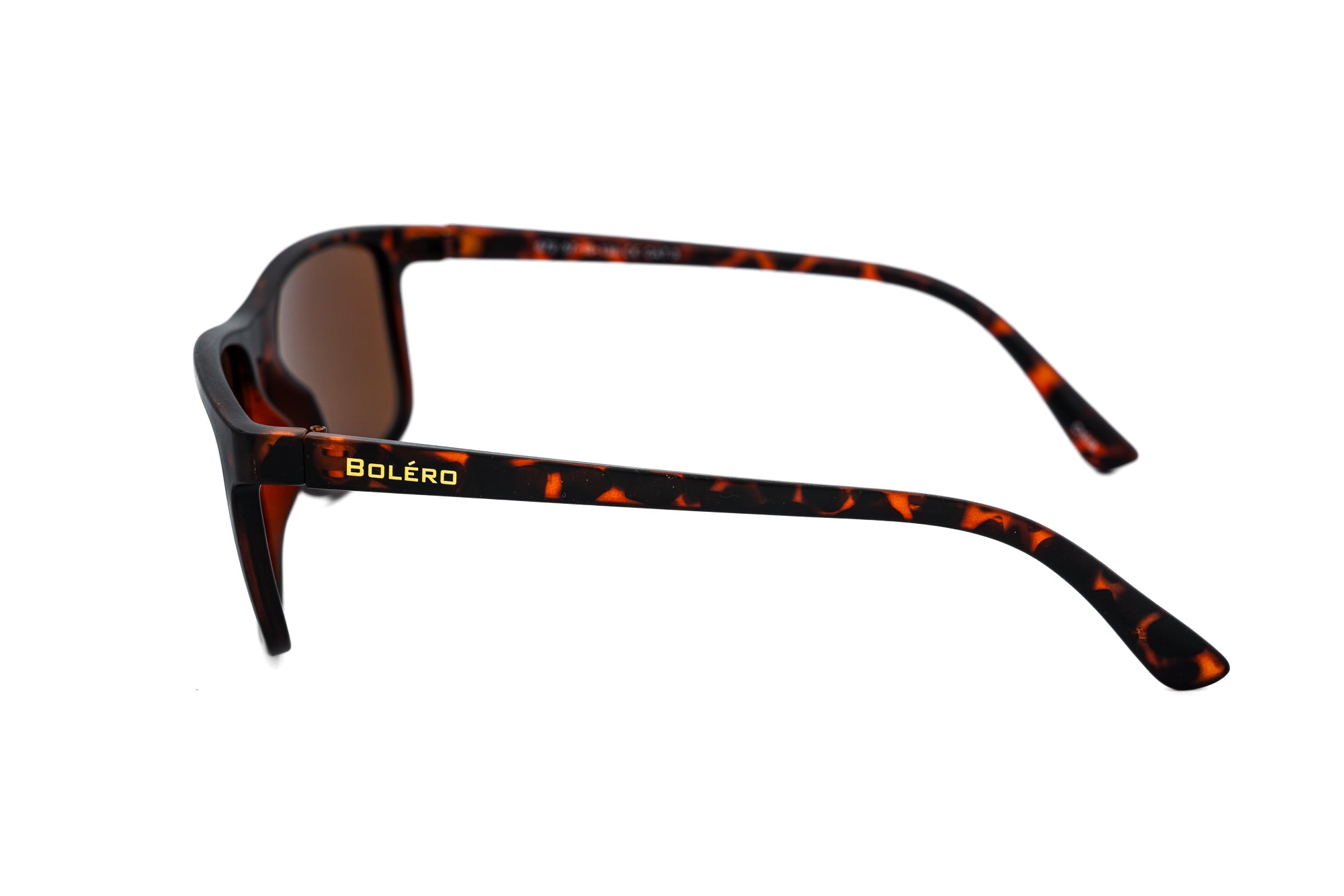 Brannix brown wrap sport sunglasses with polarized brown lenses by Bolero Eyewear side angle view