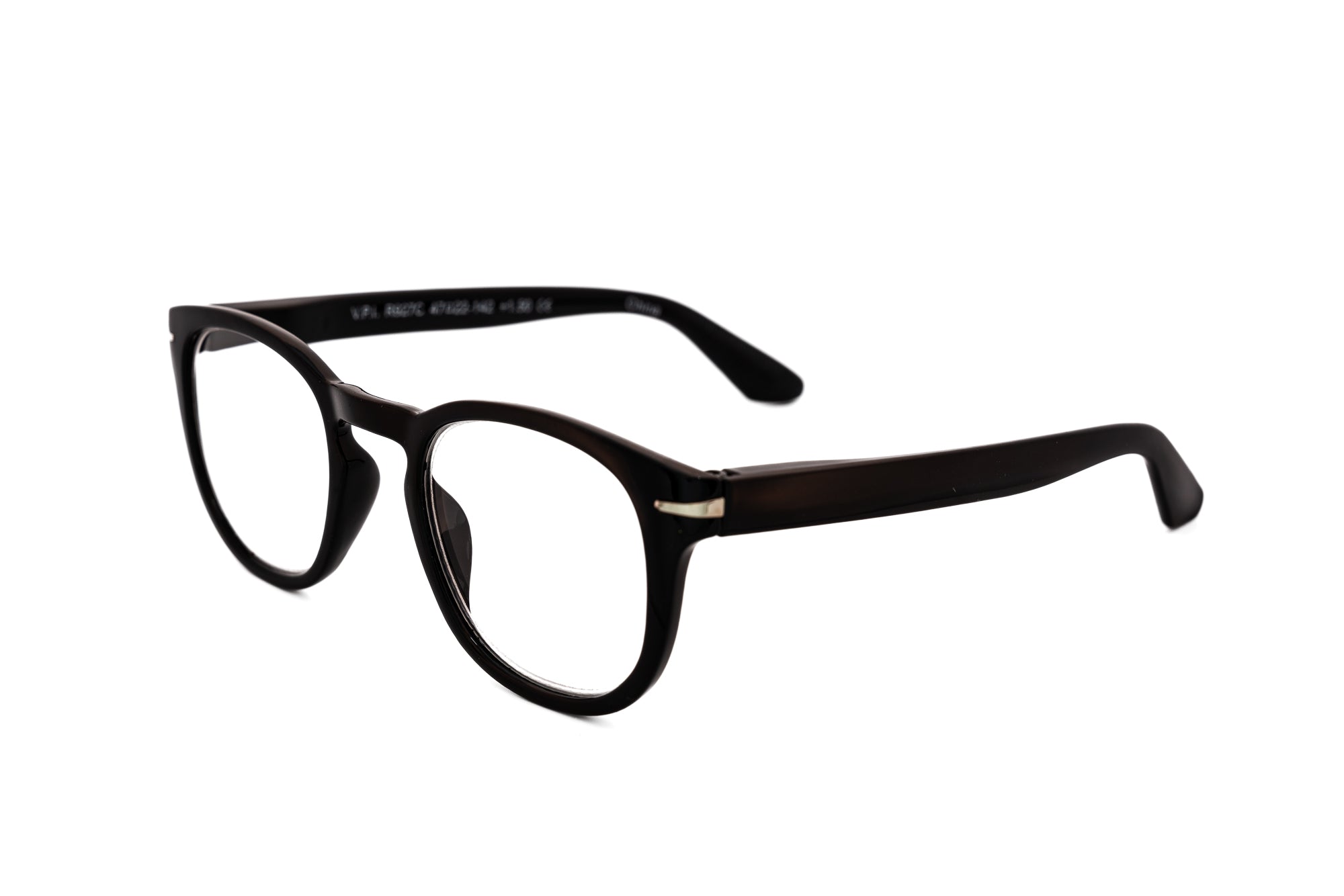 Ambra by Bolero Eyewear black reading glasses with soft round frame and lightweight polycarbonate build