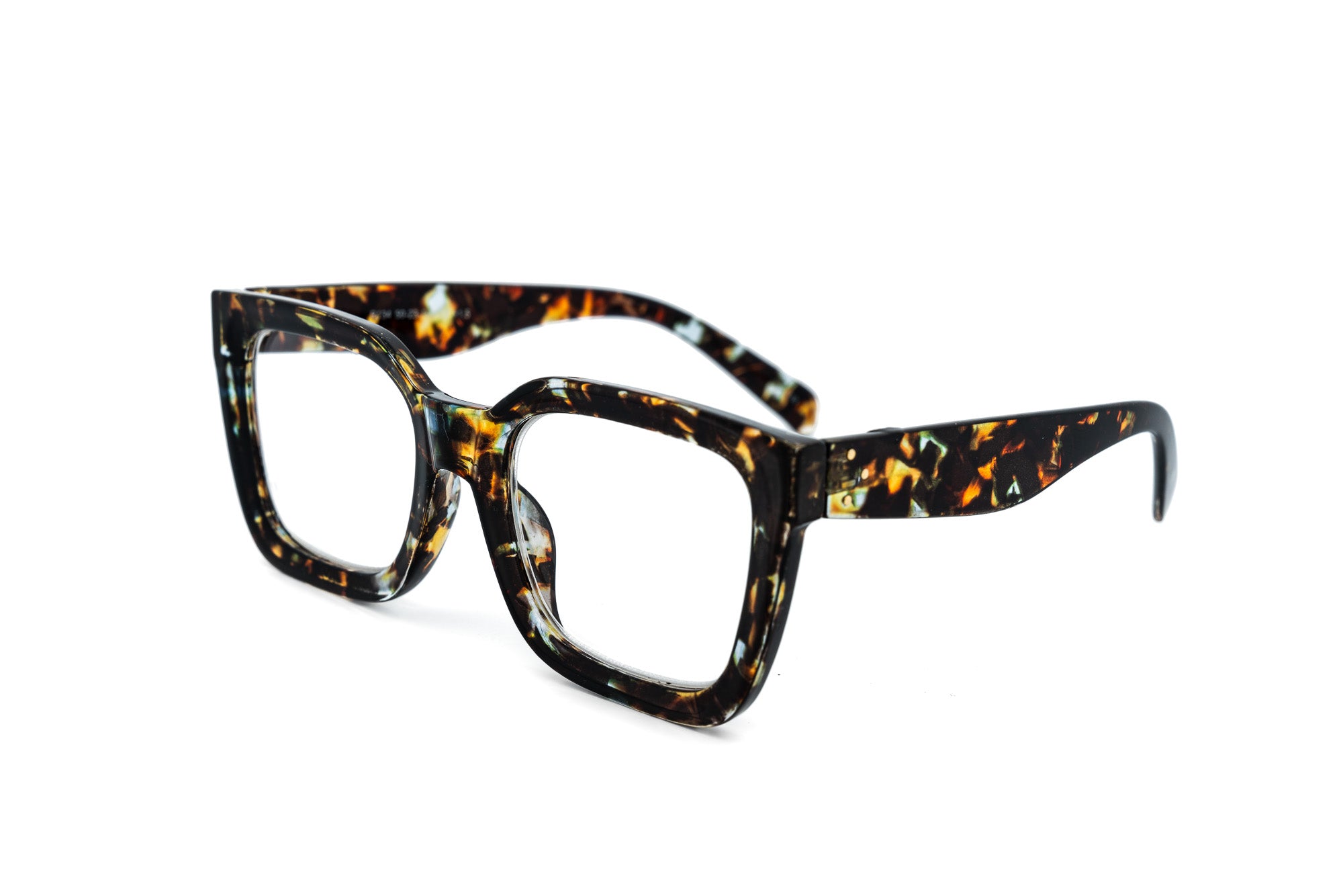 Ardenmoor by Bolero Eyewear square-frame acetate reading glasses in blue lighting marbled finish