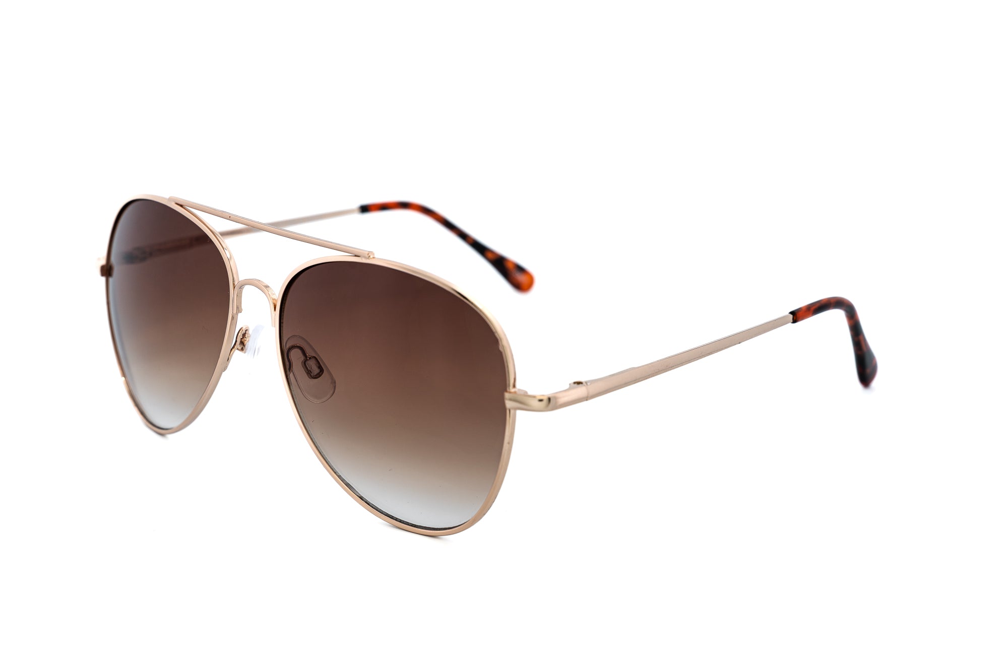 Astra by Bolero Eyewear gold aviator sunglasses with brown gradient UV lenses