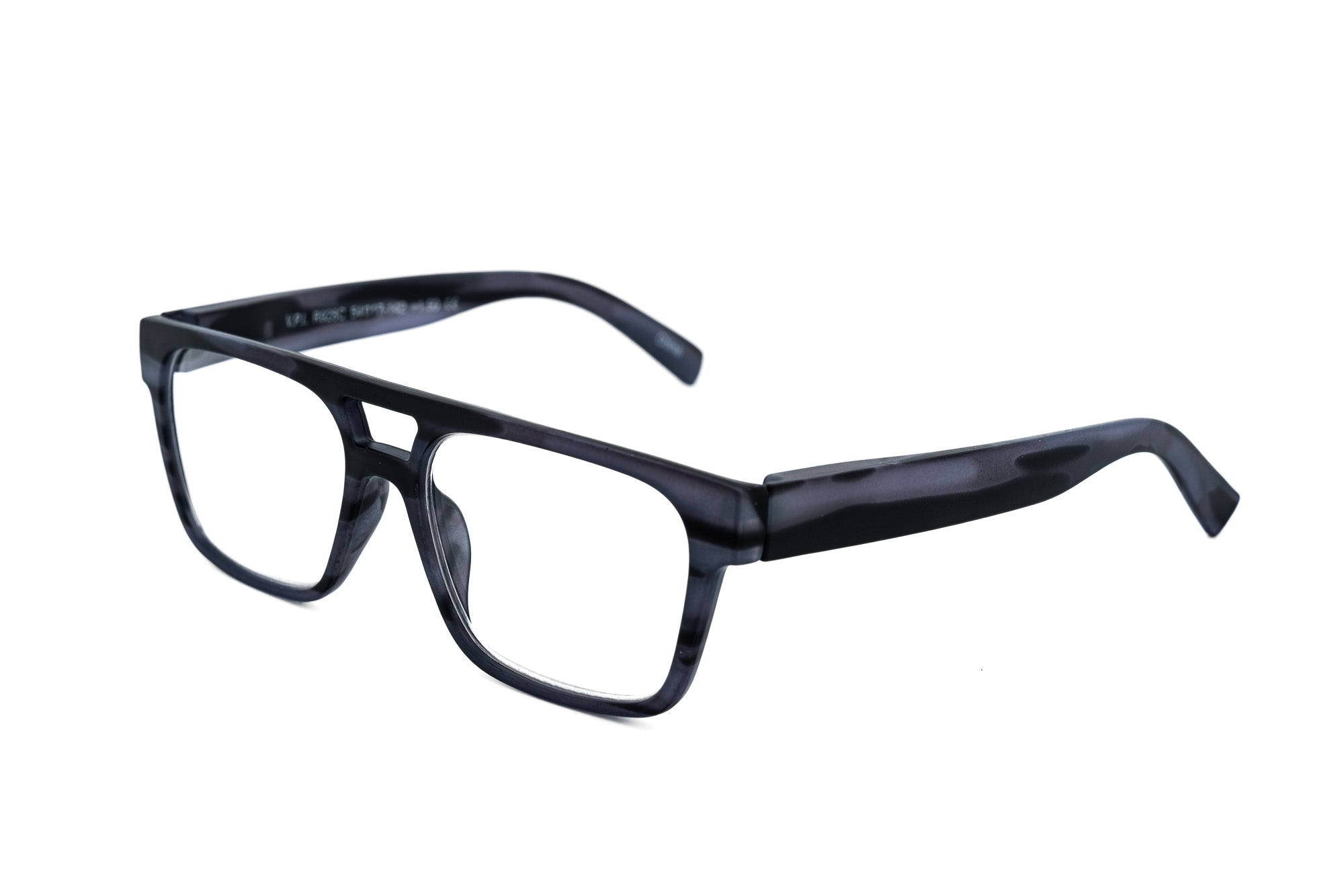 Baron by Bolero Eyewear rectangular reading glasses by Bolero Eyewear in blue marbled polycarbonate