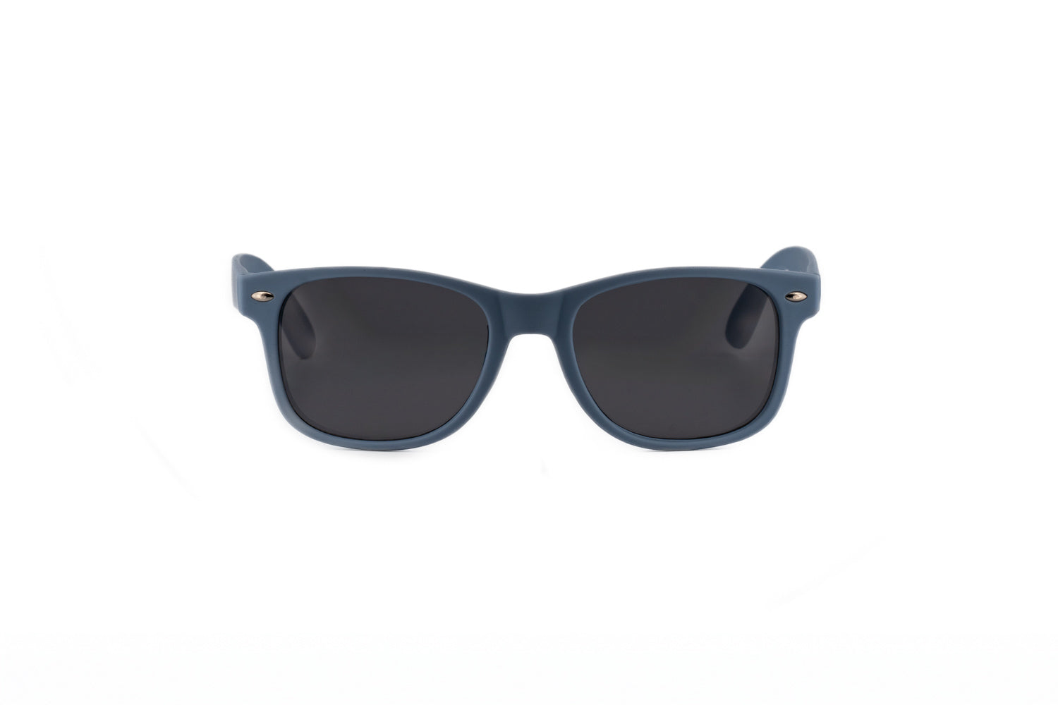 Breeze by Bolero Eyewear kids sunglasses in blue with soft-touch frame and UV-protective smoke lenses
front angle view