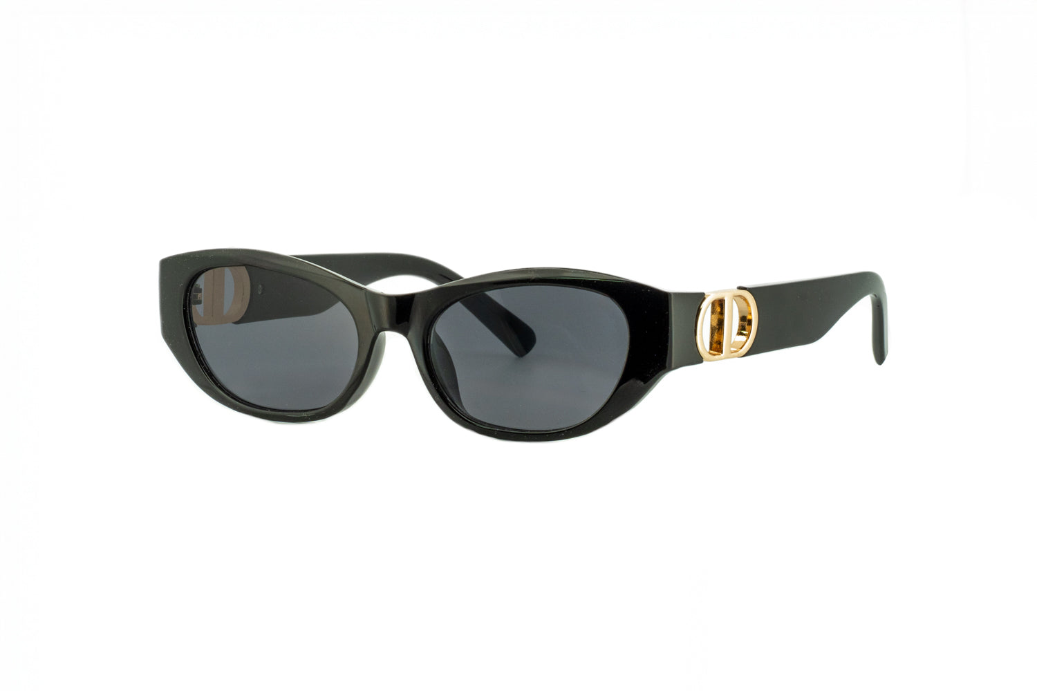 Britney by Boléro Eyewear black oval sunglasses with dark lenses