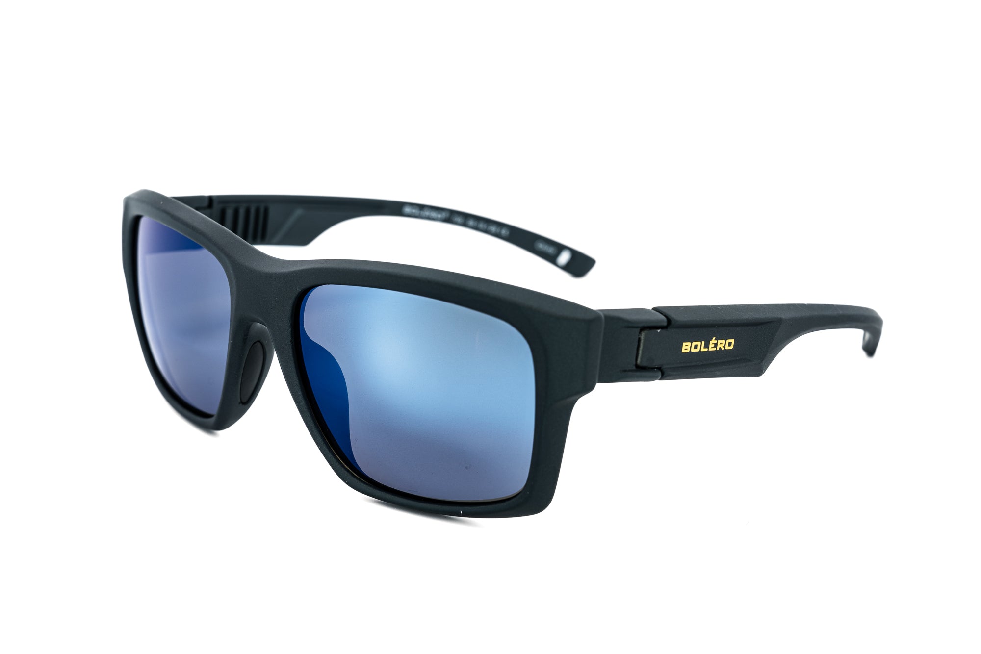 Calvado by Bolero Eyewear black floating sunglasses with polarized blue lenses
