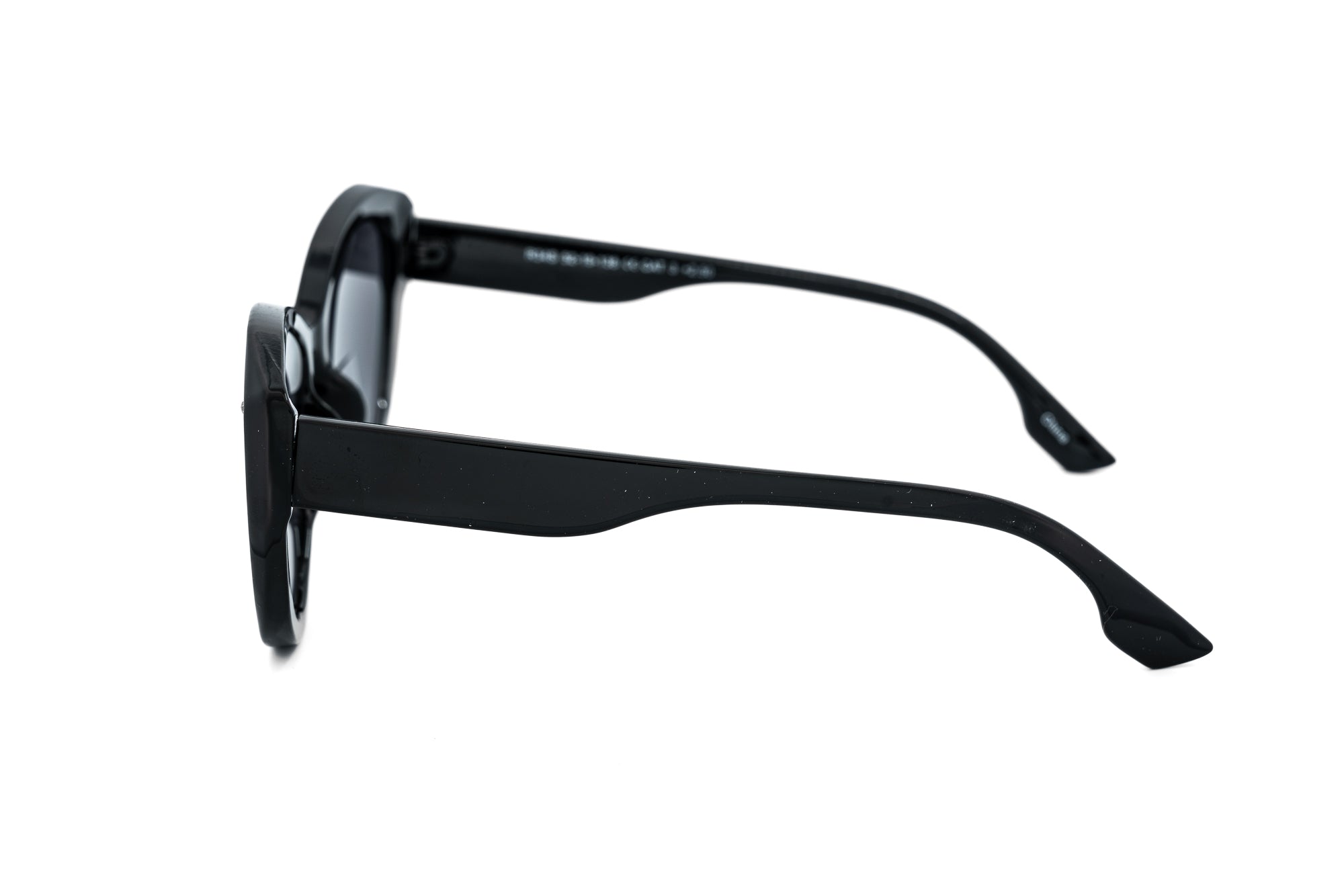 Celvee by Bolero Eyewear black cat-eye sun readers with crystal-accented frame side angle view