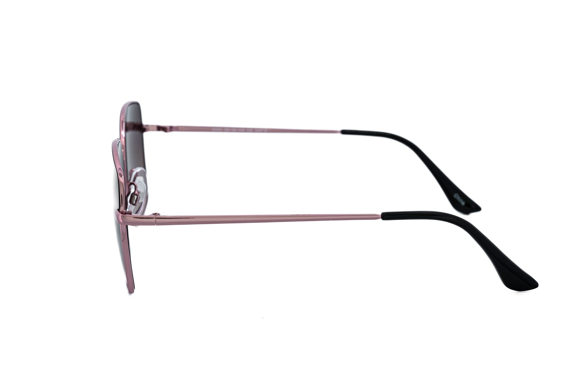 Cerselle by Bolero Eyewear square sunglasses in purple with lightweight metal temples and gradient smoke lenses side angle view