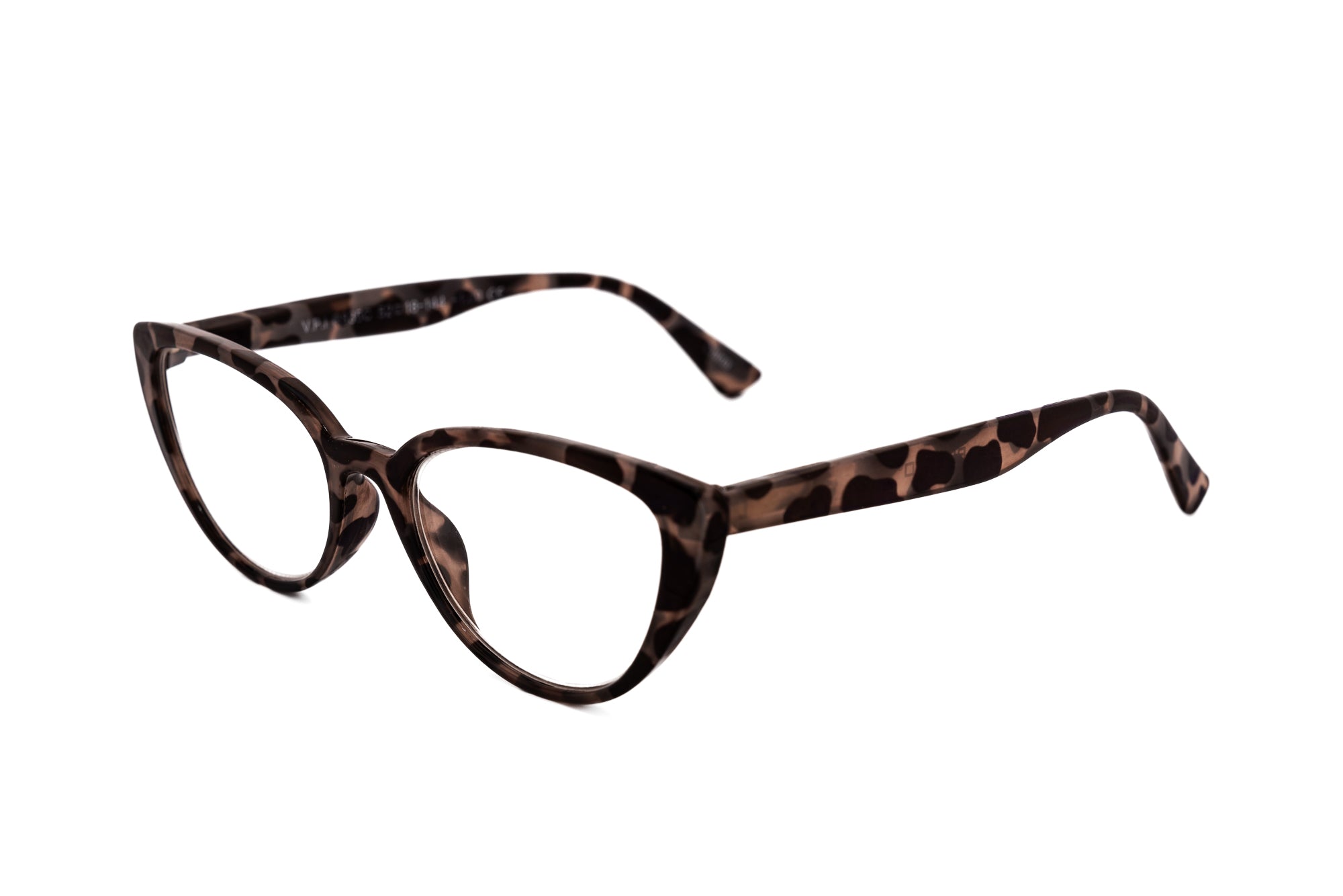 Colette by Bolero Eyewear tortoise purple spot cat-eye reading glasses with lightweight polycarbonate frame
