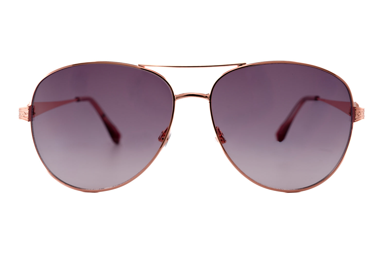 Connie by Boléro Eyewear gold aviator sunglasses with gradient lenses and elegant metal frame front angle view