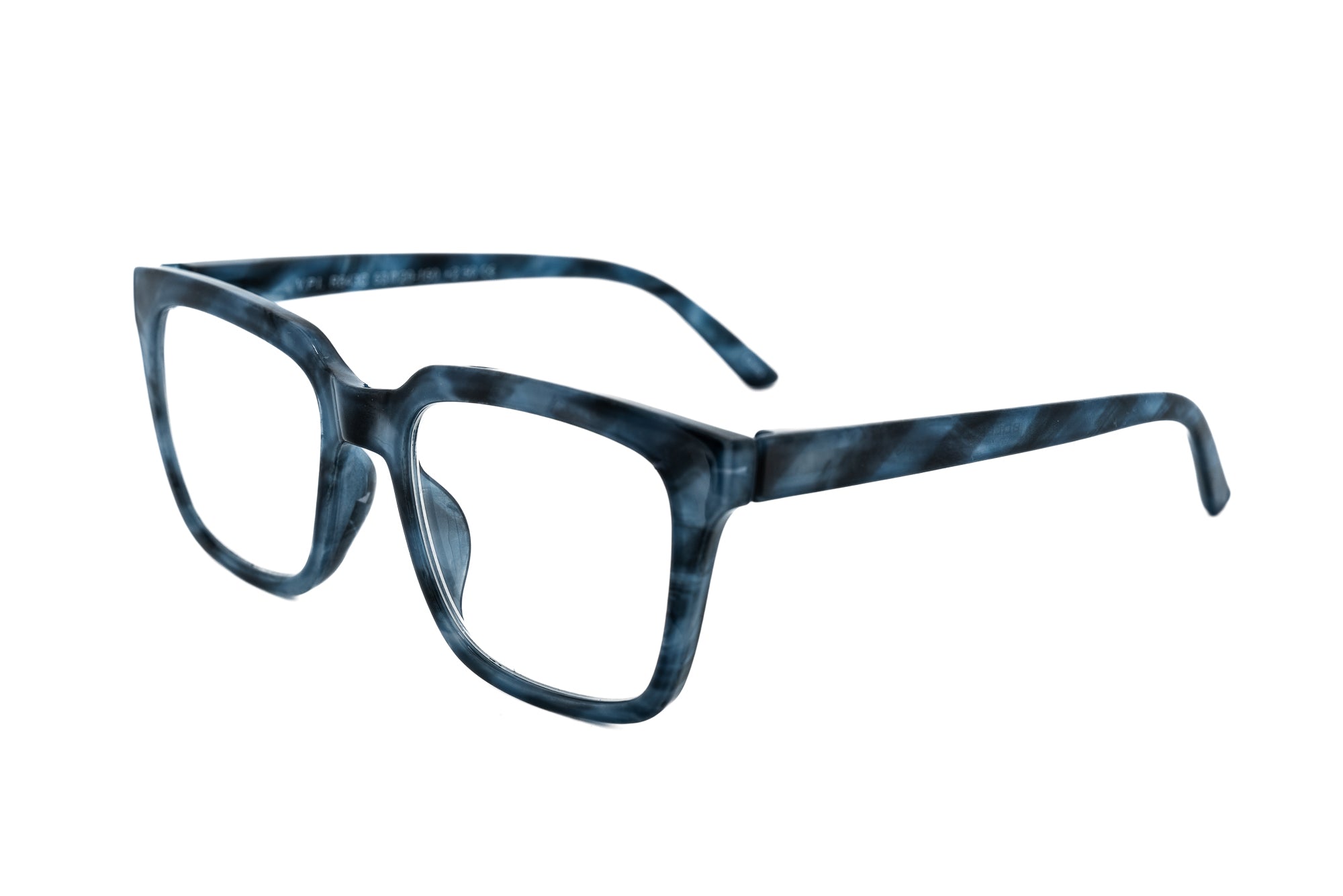 Coralie by Bolero Eyewear blue marble rectangular reading glasses