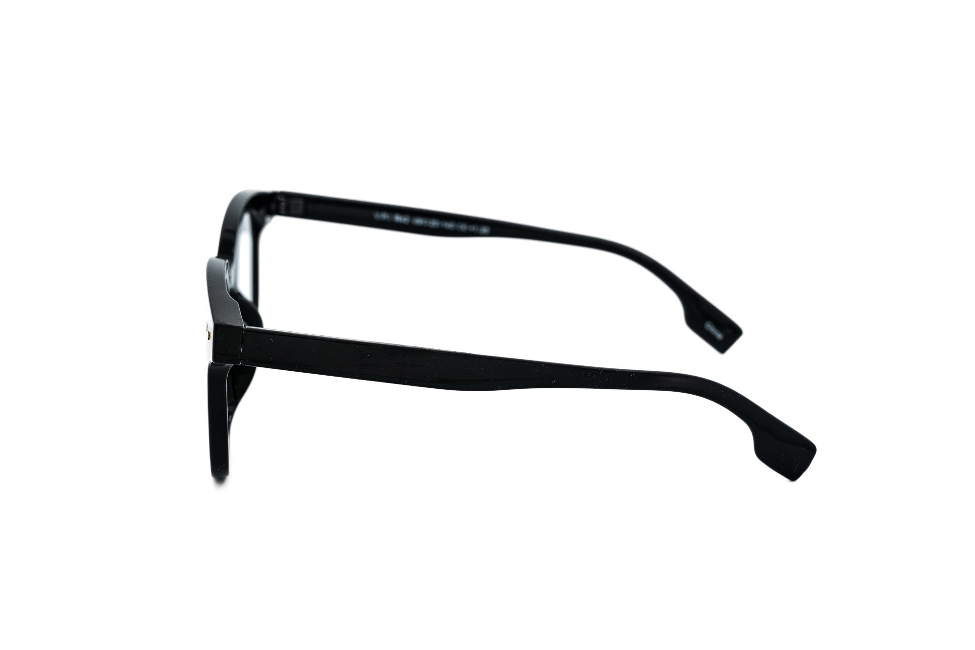 Corwell by Bolero Eyewear matte black reading glasses with lightweight polycarbonate frame side angle view