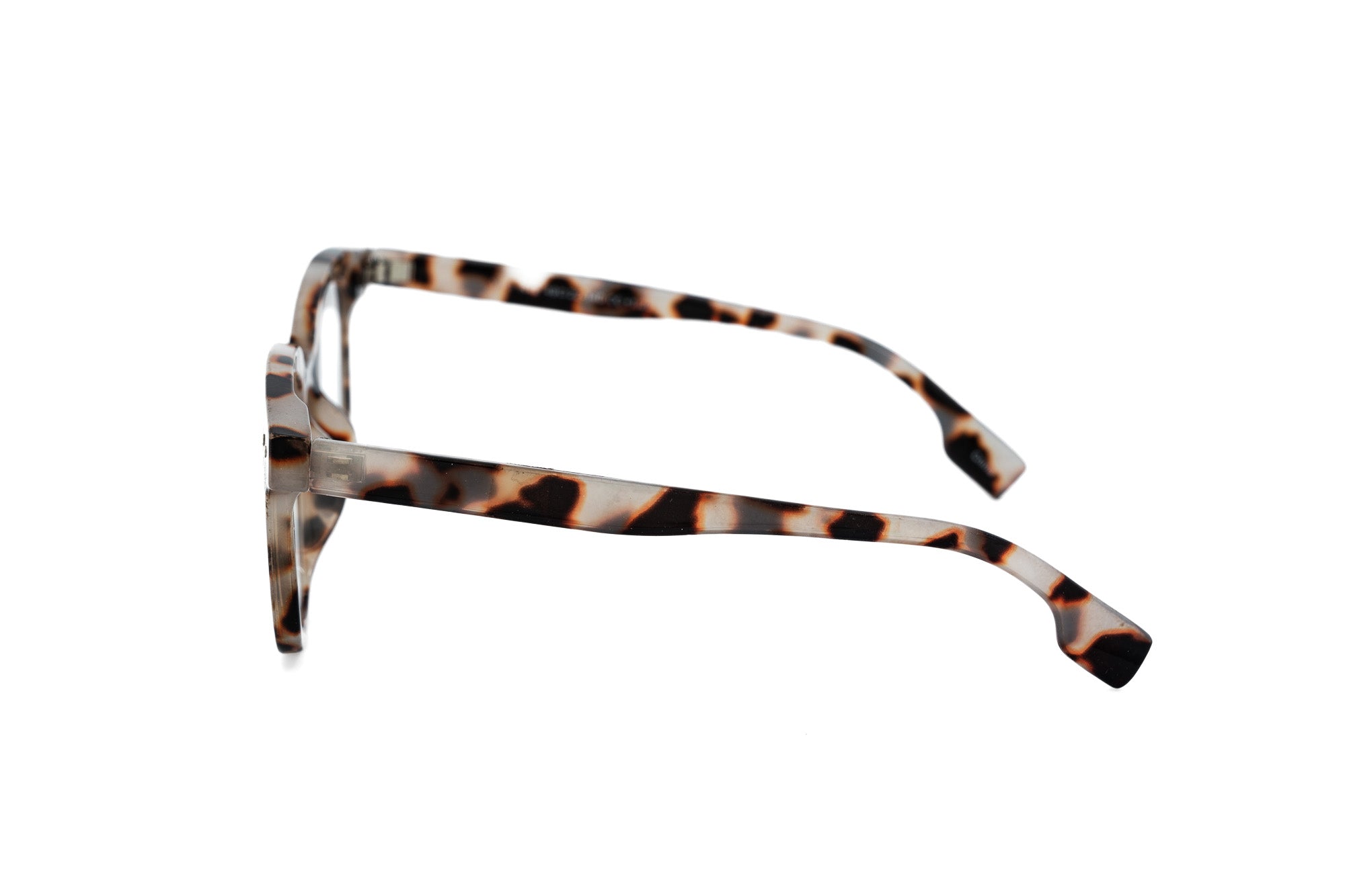 Corwell by Bolero Eyewear tortoise reading glasses with rounded rectangle frame and matte finish side angle view