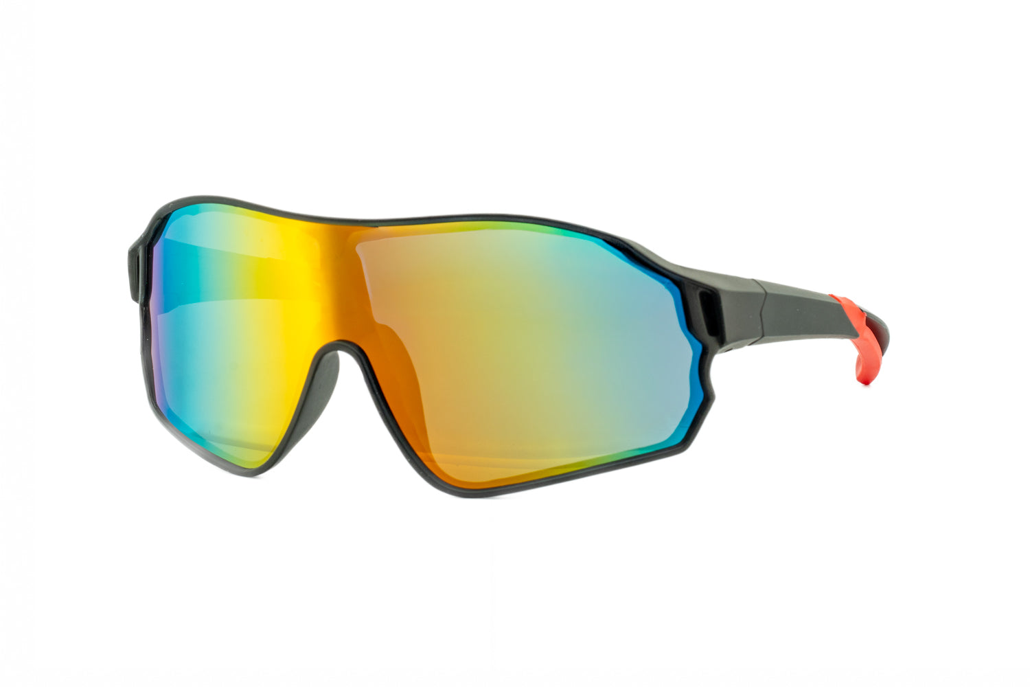 Dan by Boléro Eyewear sport shield sunglasses with red mirror lens