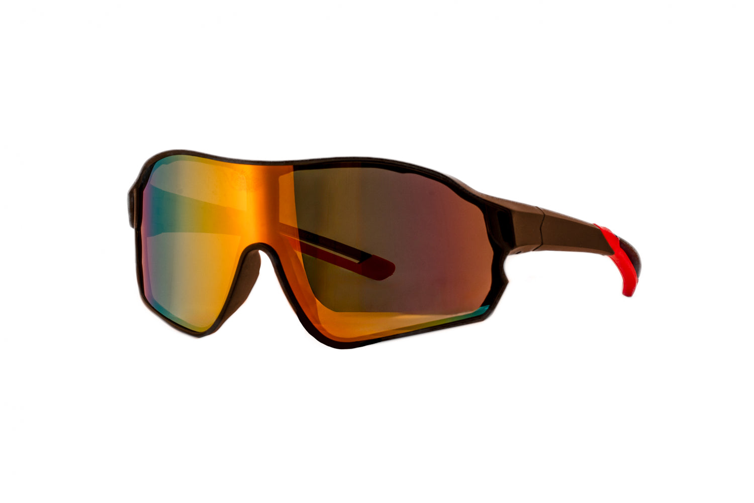 Dan by Boléro Eyewear sport shield sunglasses with red mirror lens