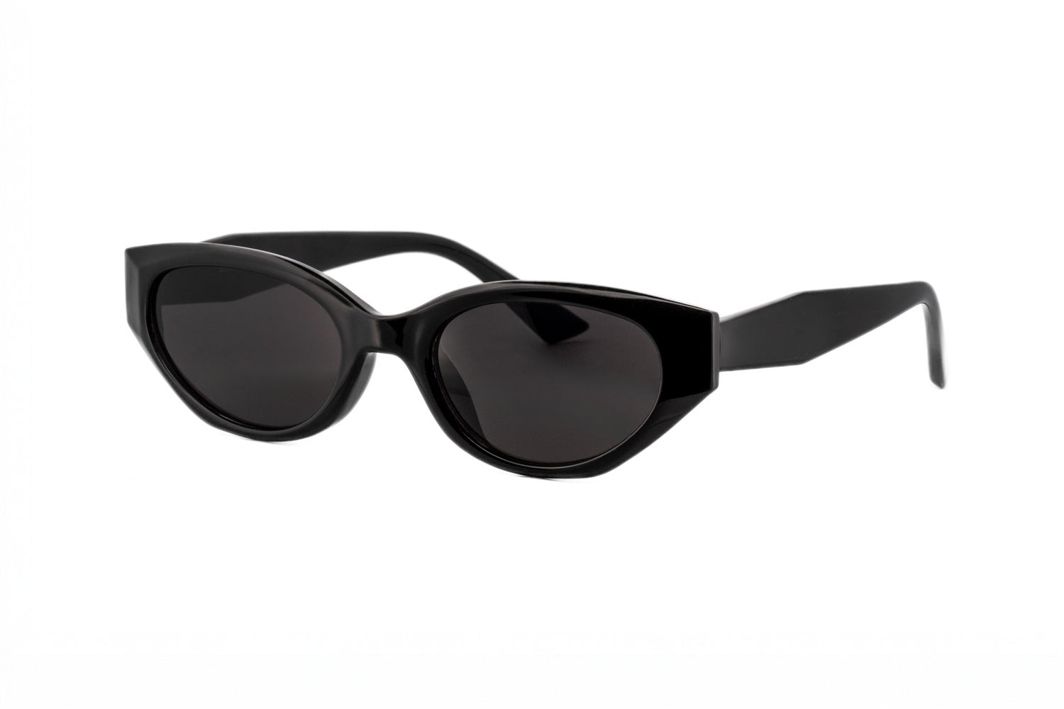 Elara by Bolero Eyewear black cat-eye sunglasses with UV lenses and sculpted crystal frame