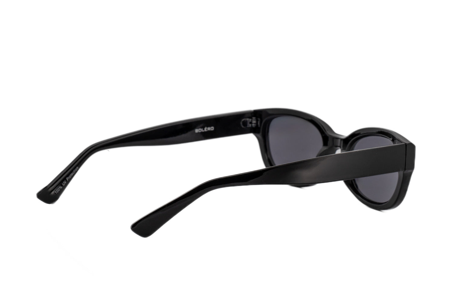 Elira lightweight women’s sunglasses with rounded frame and UV protection rear three-quarter angle view