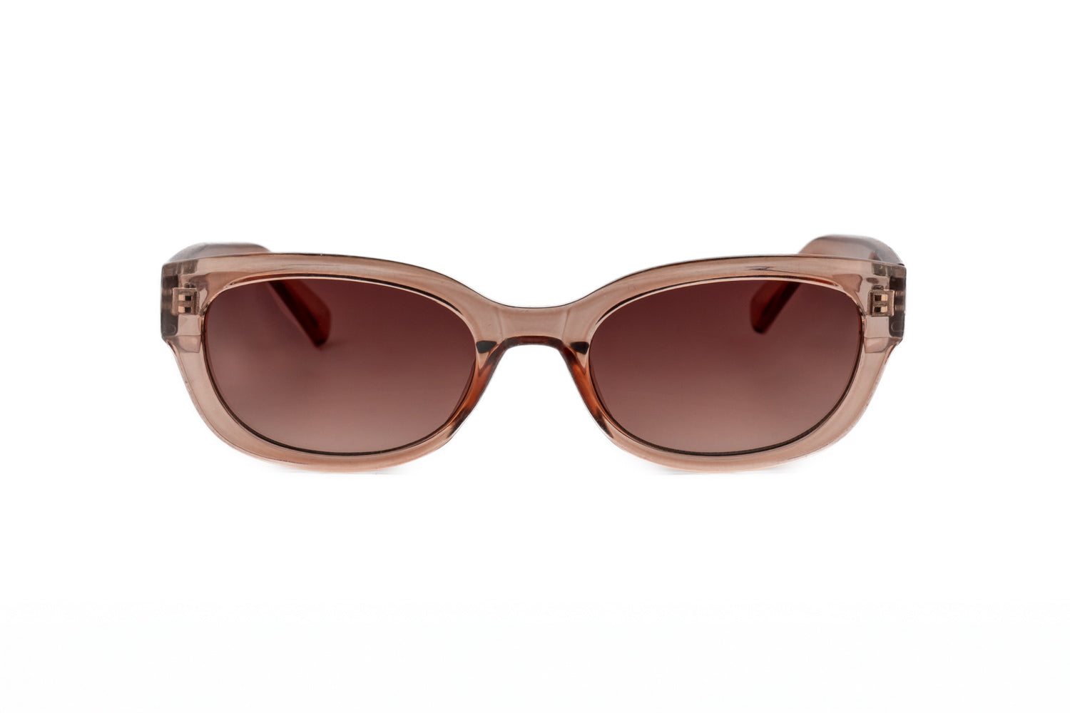 Elira by Bolero Eyewear women’s fashion sunglasses with modern translucent frame front angle view