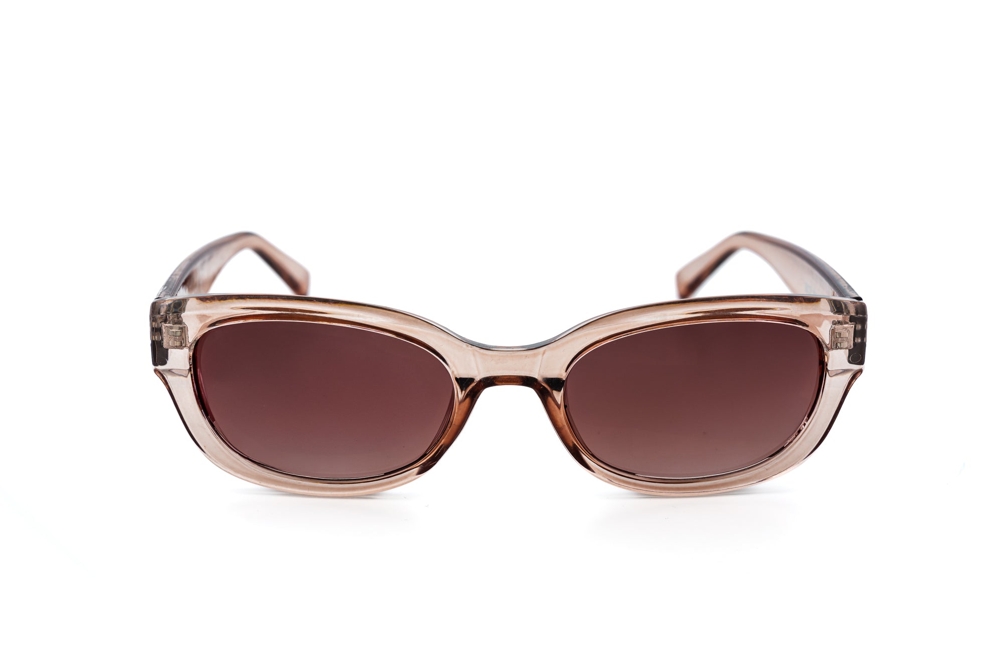 Elira by Bolero Eyewear translucent sunglasses with gradient UV lenses for women front angle view