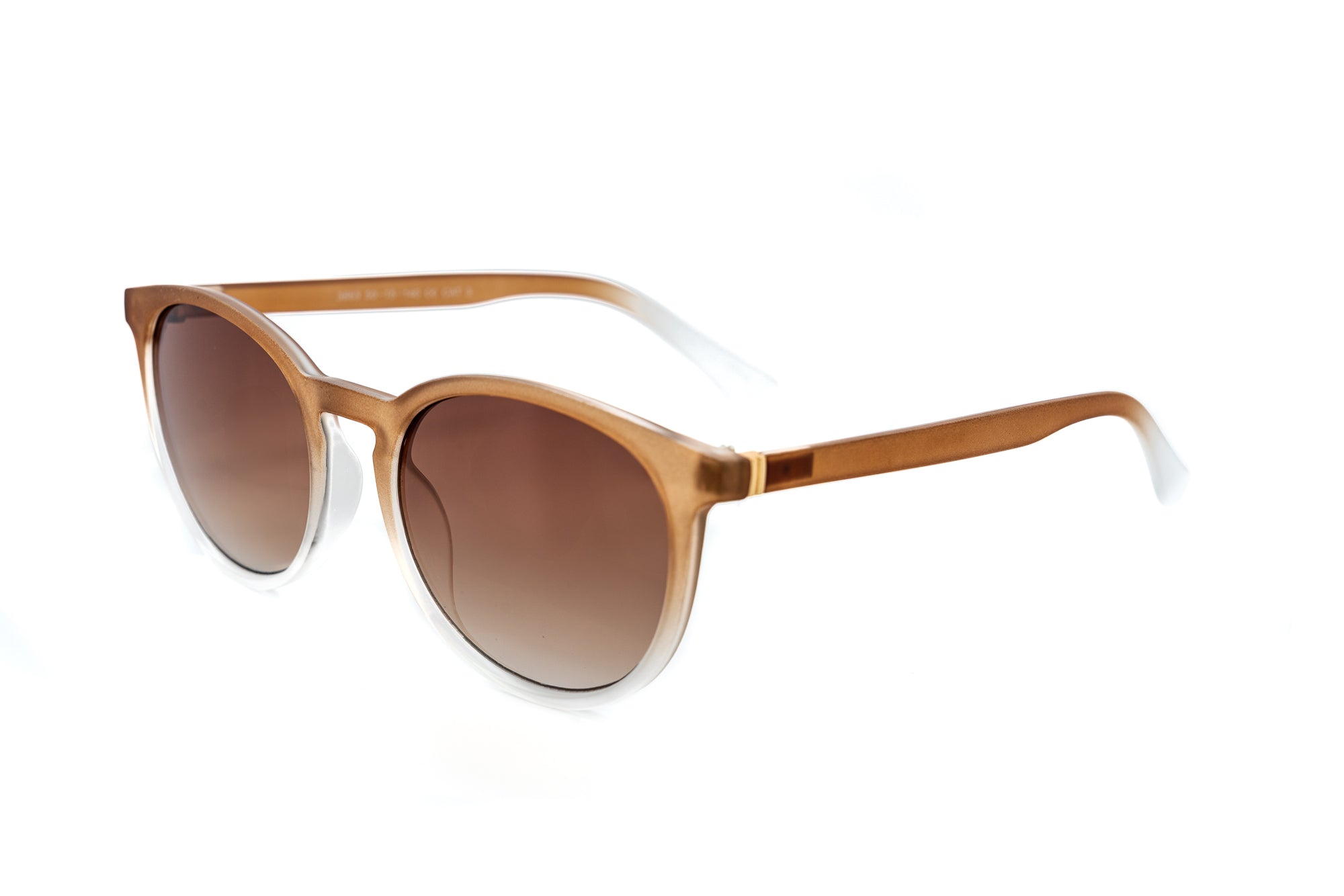 Elvaya by Bolero Eyewear round sunglasses in amber brown with UV protection lenses