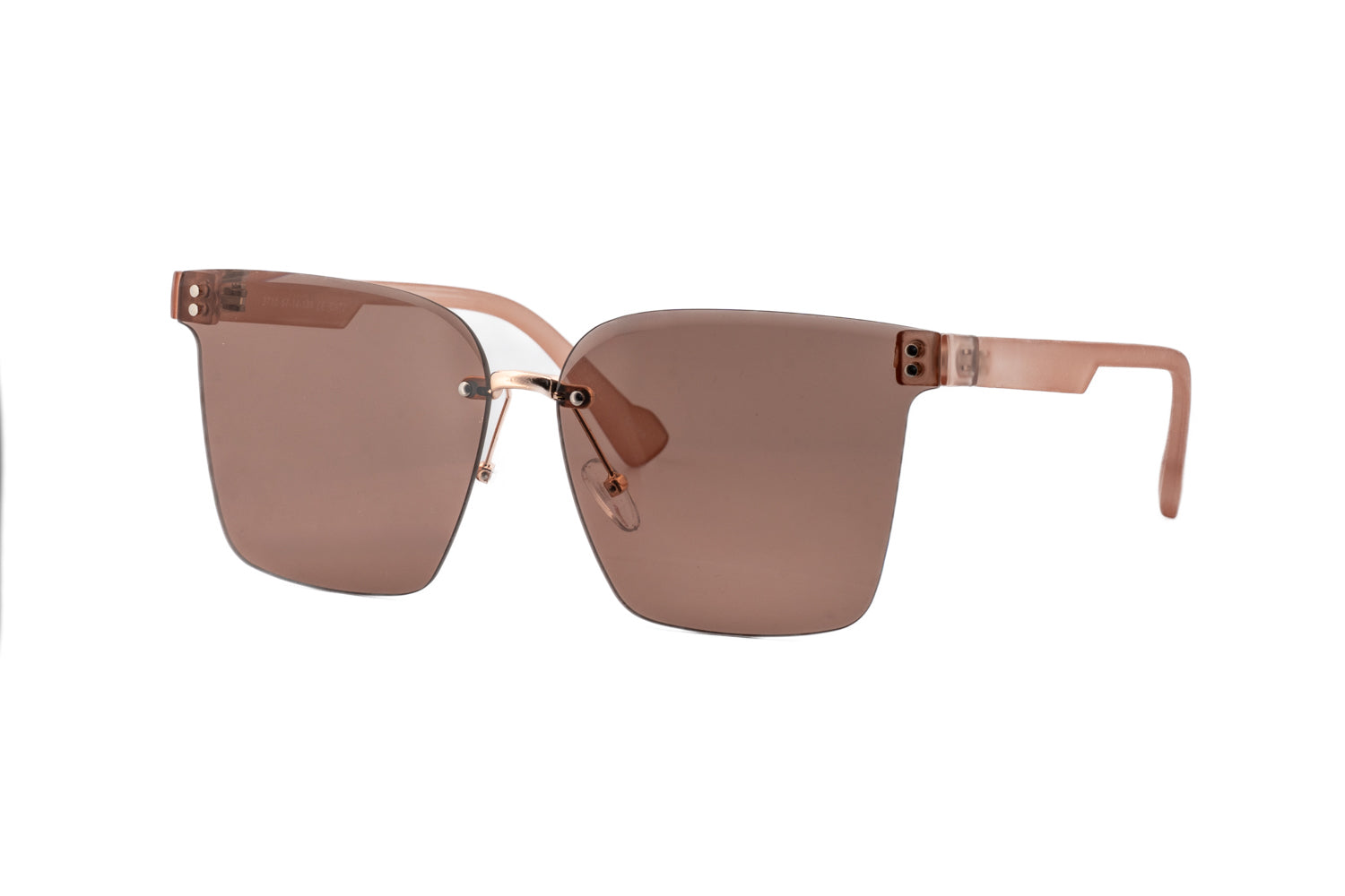 Hazel by Boléro Eyewear tan square sunglasses with rimless-inspired design