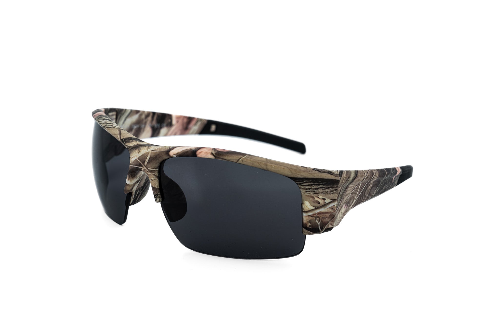 Hunter by Bolero Eyewear men’s camo sport sunglasses with high-wrap frame and impact-resistant lenses