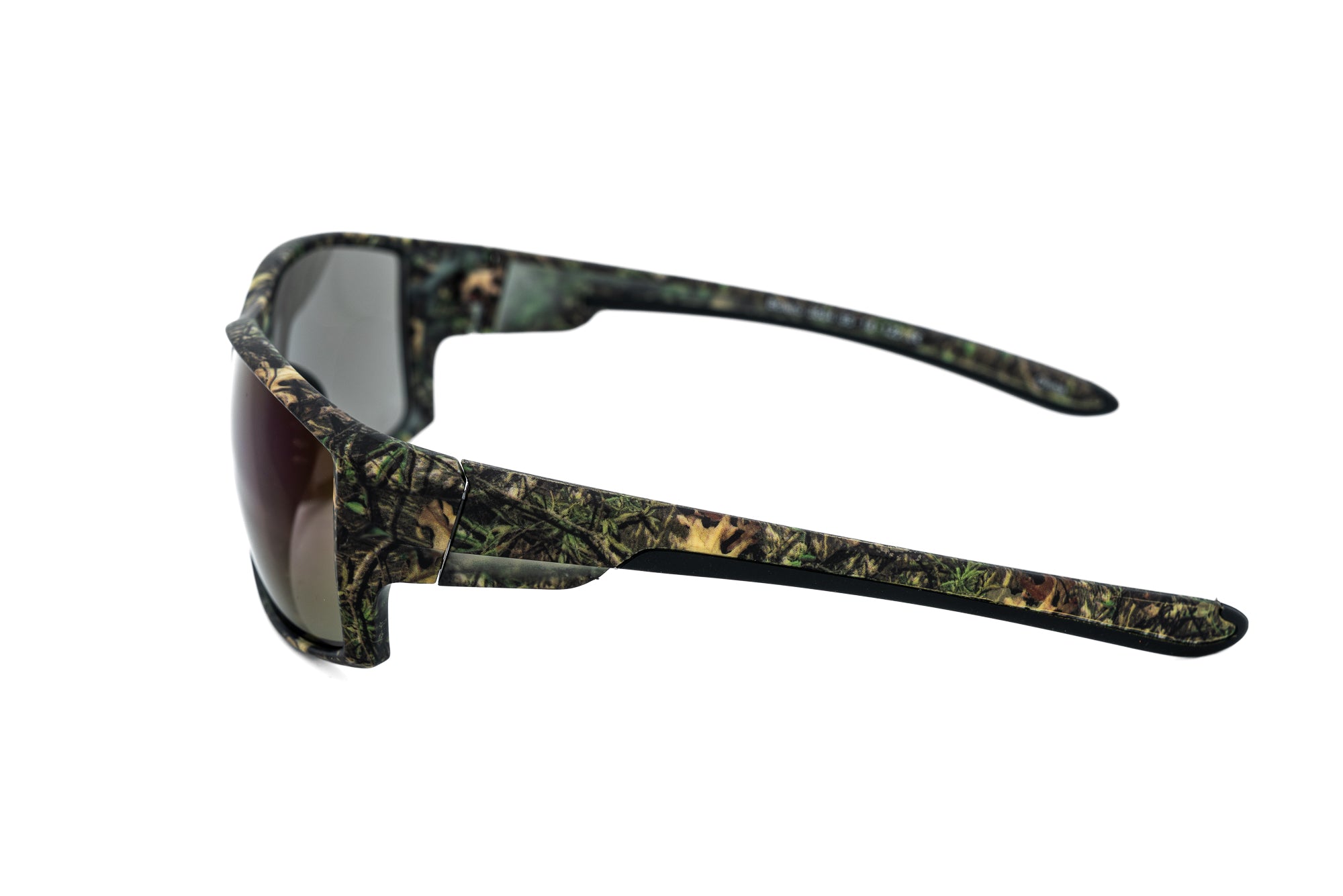 Hunter by Bolero Eyewear Outdoor performance camo sunglasses with UV lenses side angle view