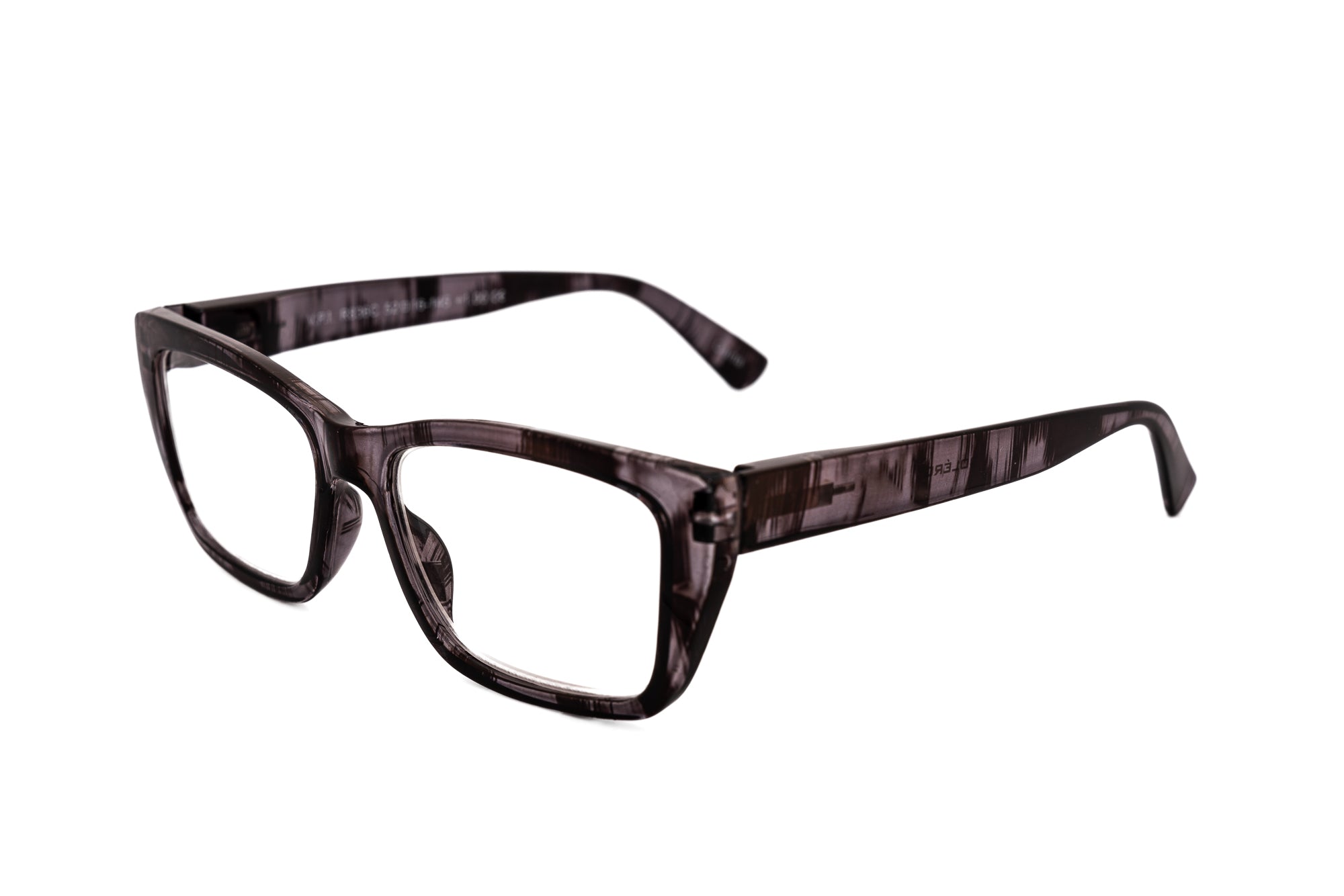 Isolde by Bolero Eyewear rectangular reading glasses in brown tortoise pattern with slim temples