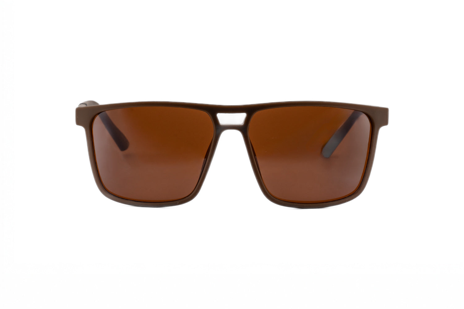 Bolero Eyewear Jaxon brown square polarized sunglasses front angle view