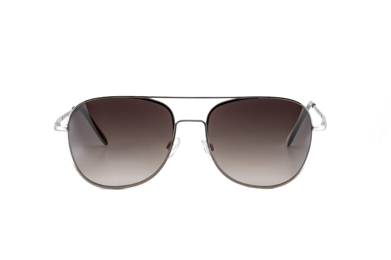 Jett by Bolero Eyewear gunmetal aviator sunglasses with gradient gray lenses and lightweight metal frame front angle view