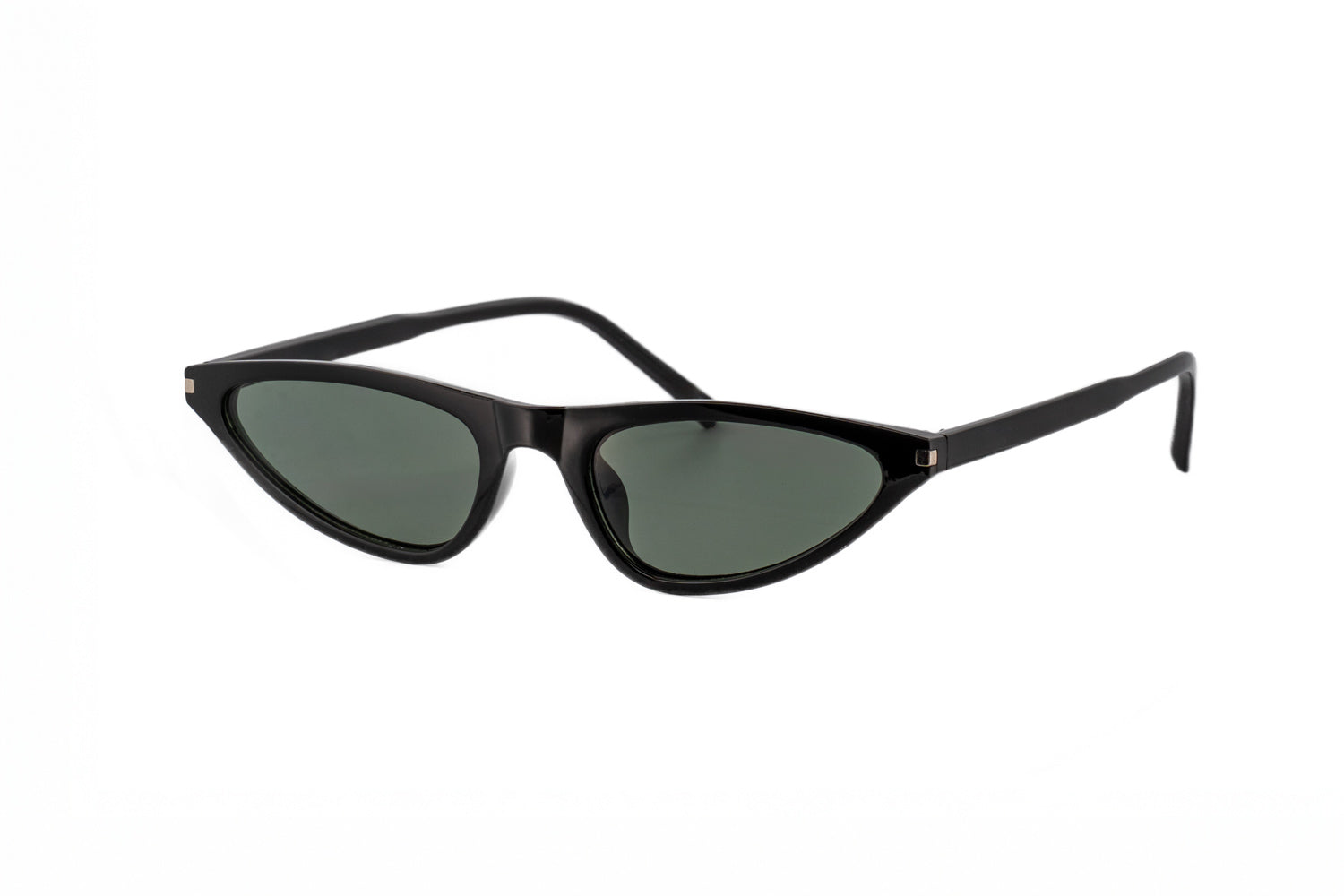 Kora by Bolero Eyewear black cat-eye sunglasses with slim angular design and smoke UV lenses by Bolero Eyewear