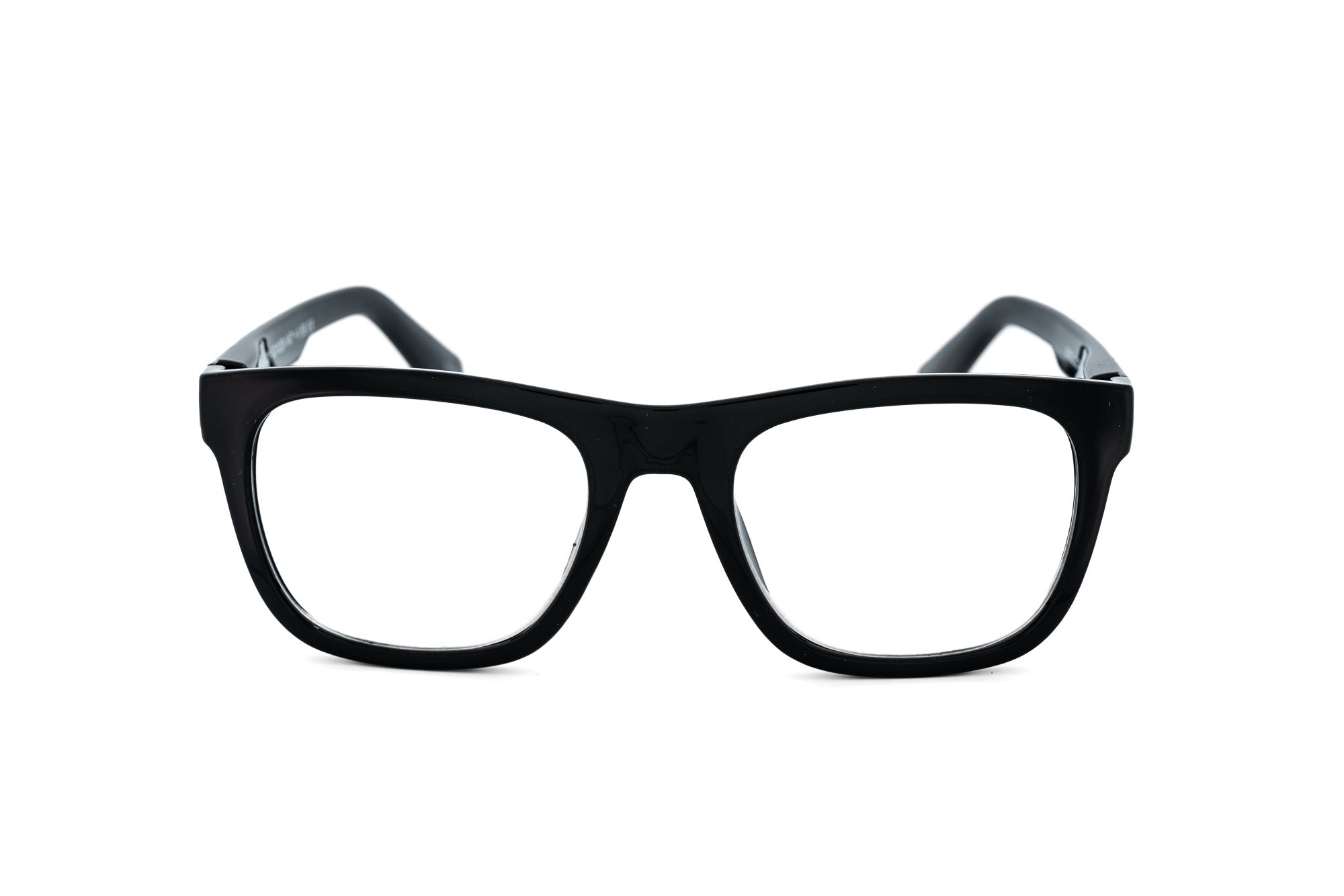 Lucent by Bolero Eyewear black rectangular reading glasses with lightweight polycarbonate frame front angle view