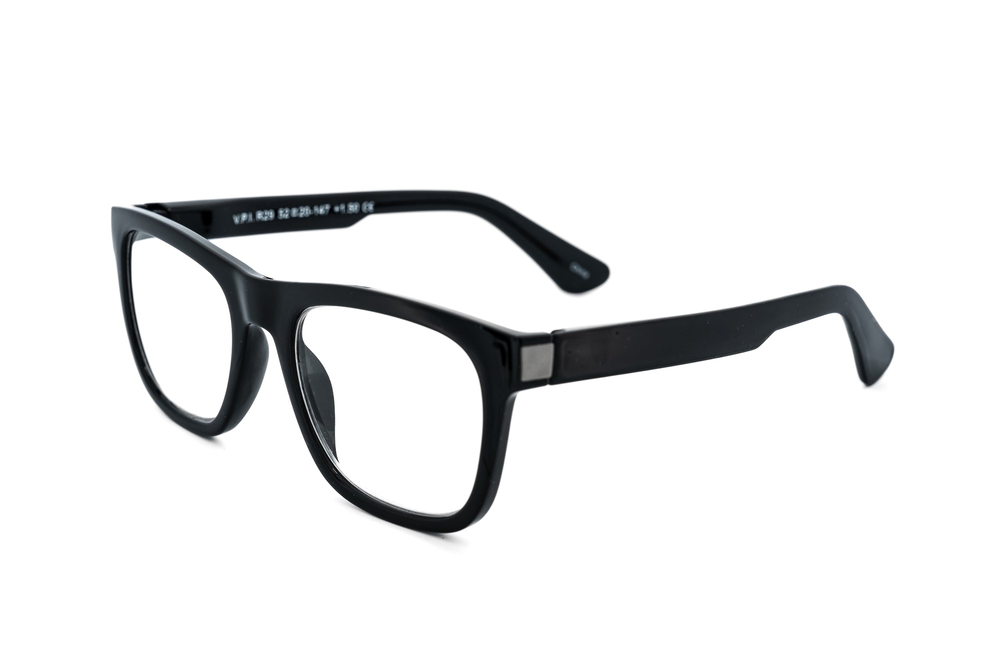 Lucent by Bolero Eyewear black rectangular reading glasses with lightweight polycarbonate frame