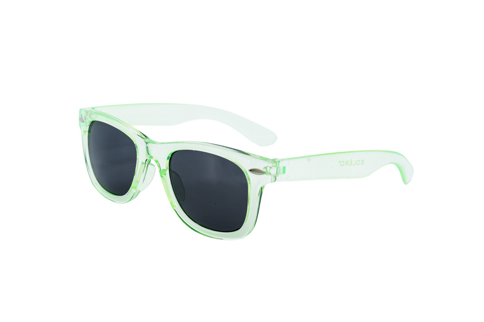 Lumo by Bolero Eyewear translucent green kids sunglasses with black UV lenses