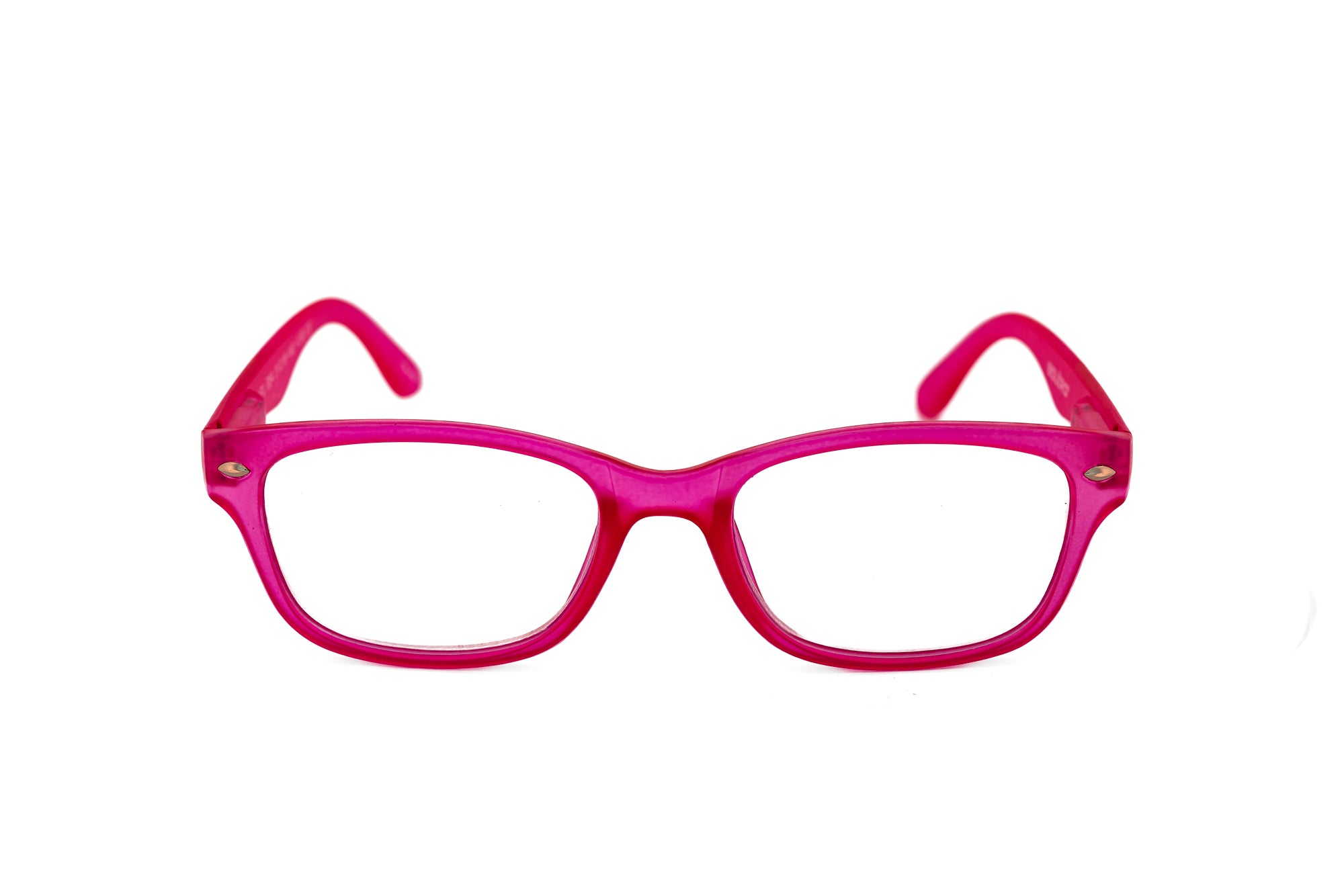 Luna by Bolero Eyewear Pink cat-eye reading glasses lightweight polycarbonate frame front angle view