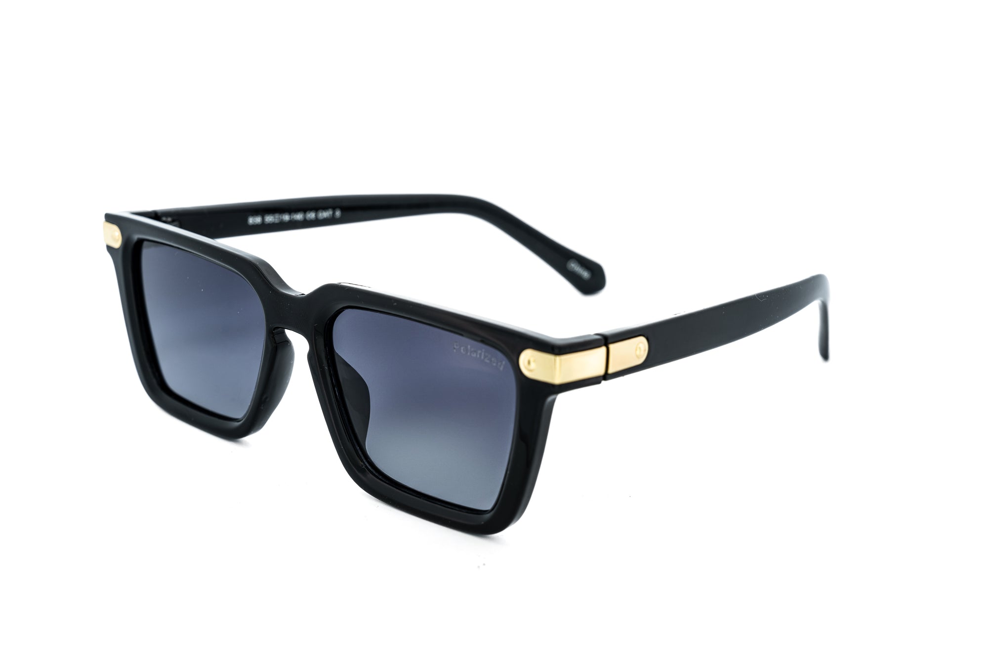 Marcero by Bolero Eyewear black square sunglasses with polarized black lenses