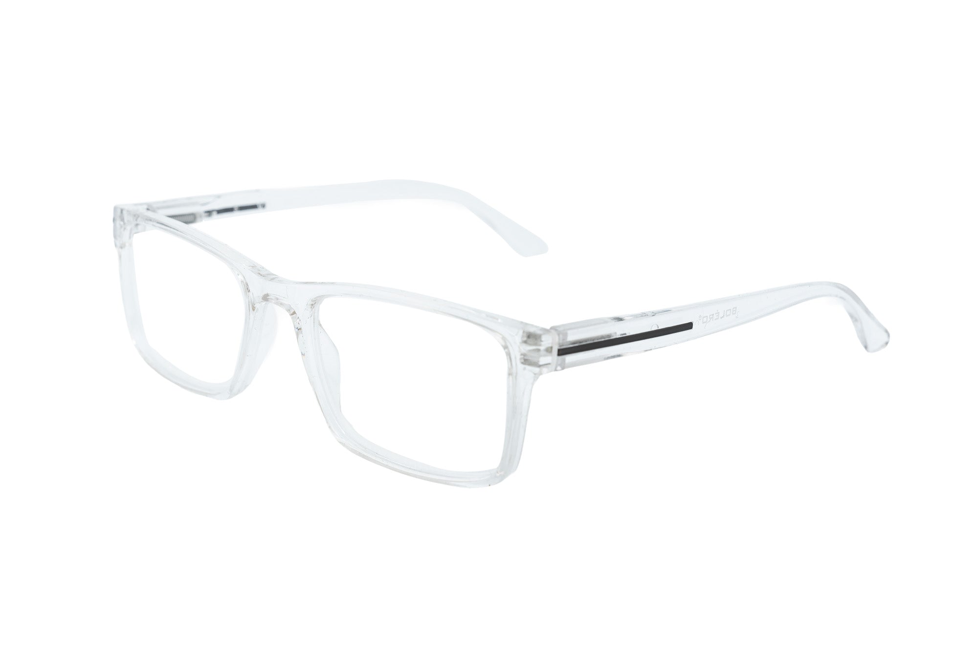 Marcino by Bolero Eyewear clear square reading glasses with lightweight polycarbonate frame
