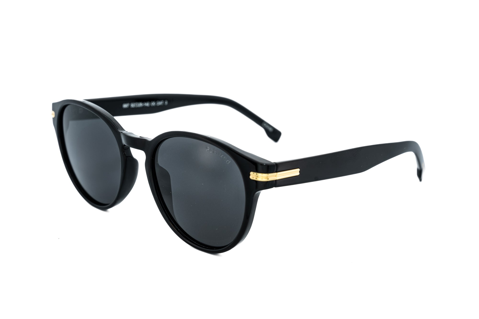 Bolero Eyewear Marone rounded sunglasses in black with polarized UV lenses