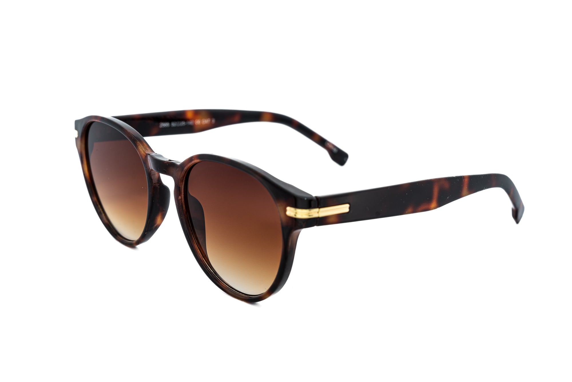 Marone tortoise-shell rounded sunglasses with polarized brown lenses