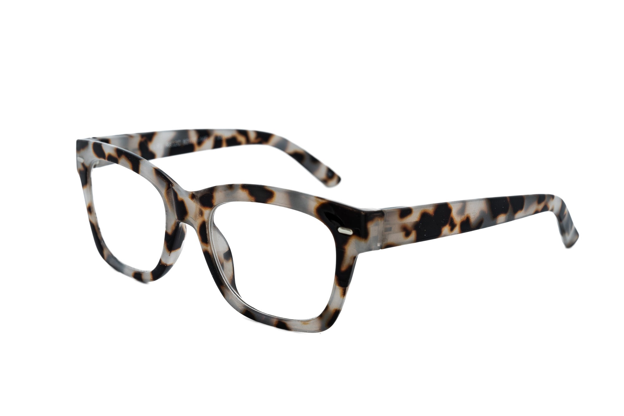 Melwood gray tortoise square reading glasses with modern acetate design
