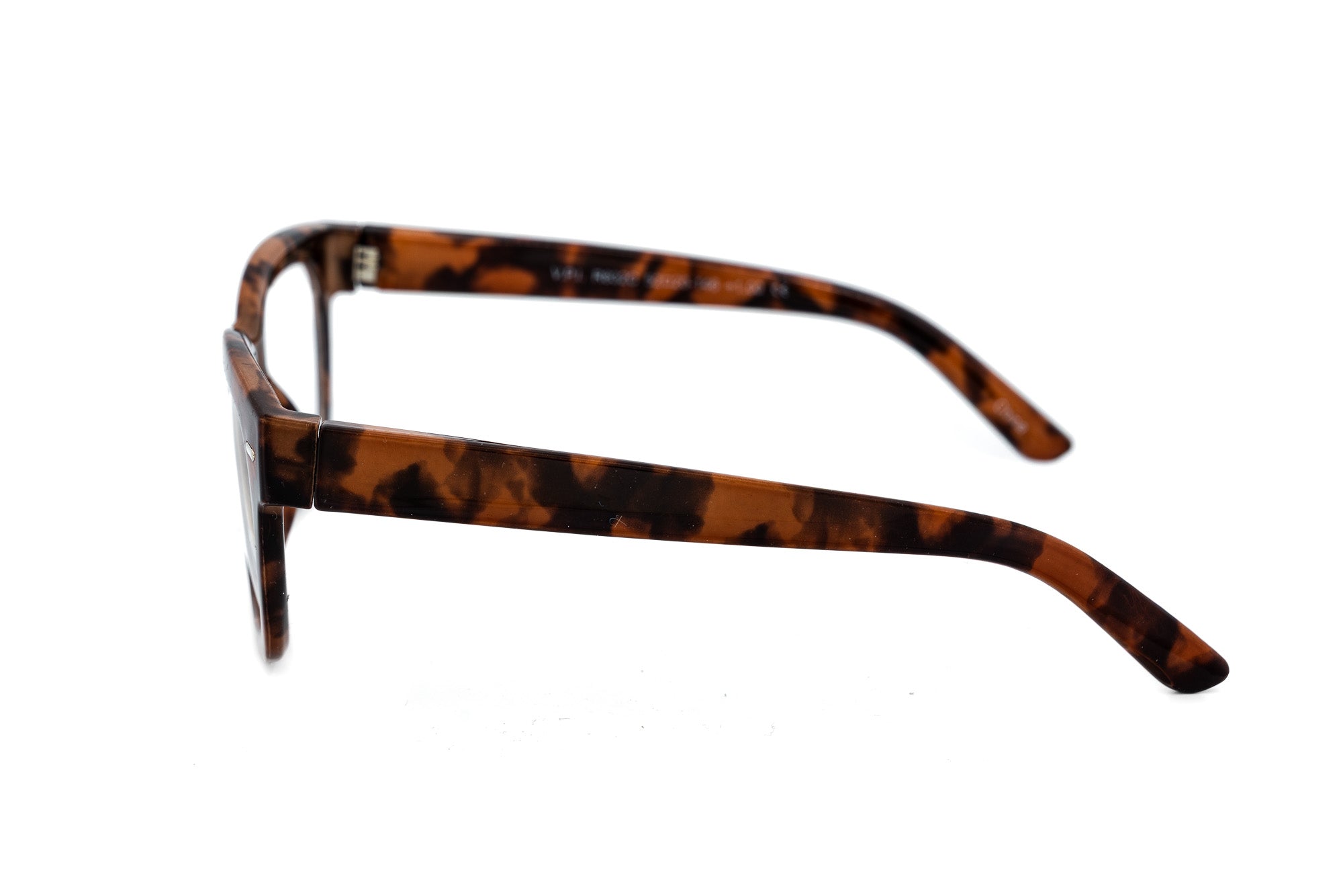 Melwood tortoise square reading glasses with sculpted acetate frame by Bolero Eyewear side angle view