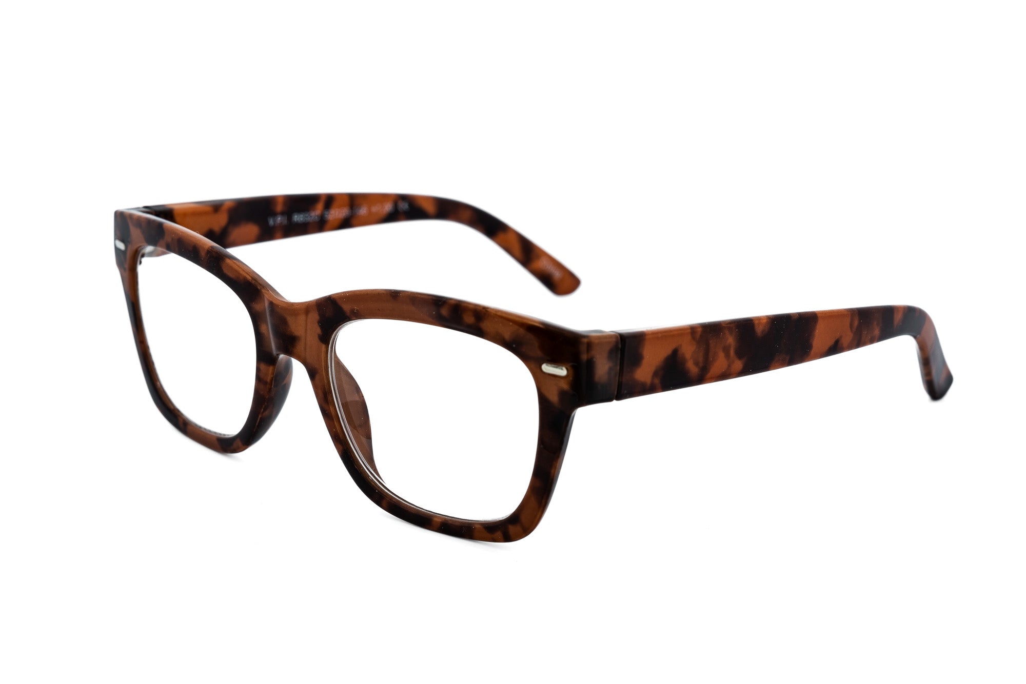 Melwood tortoise square reading glasses with sculpted acetate frame by Bolero Eyewear