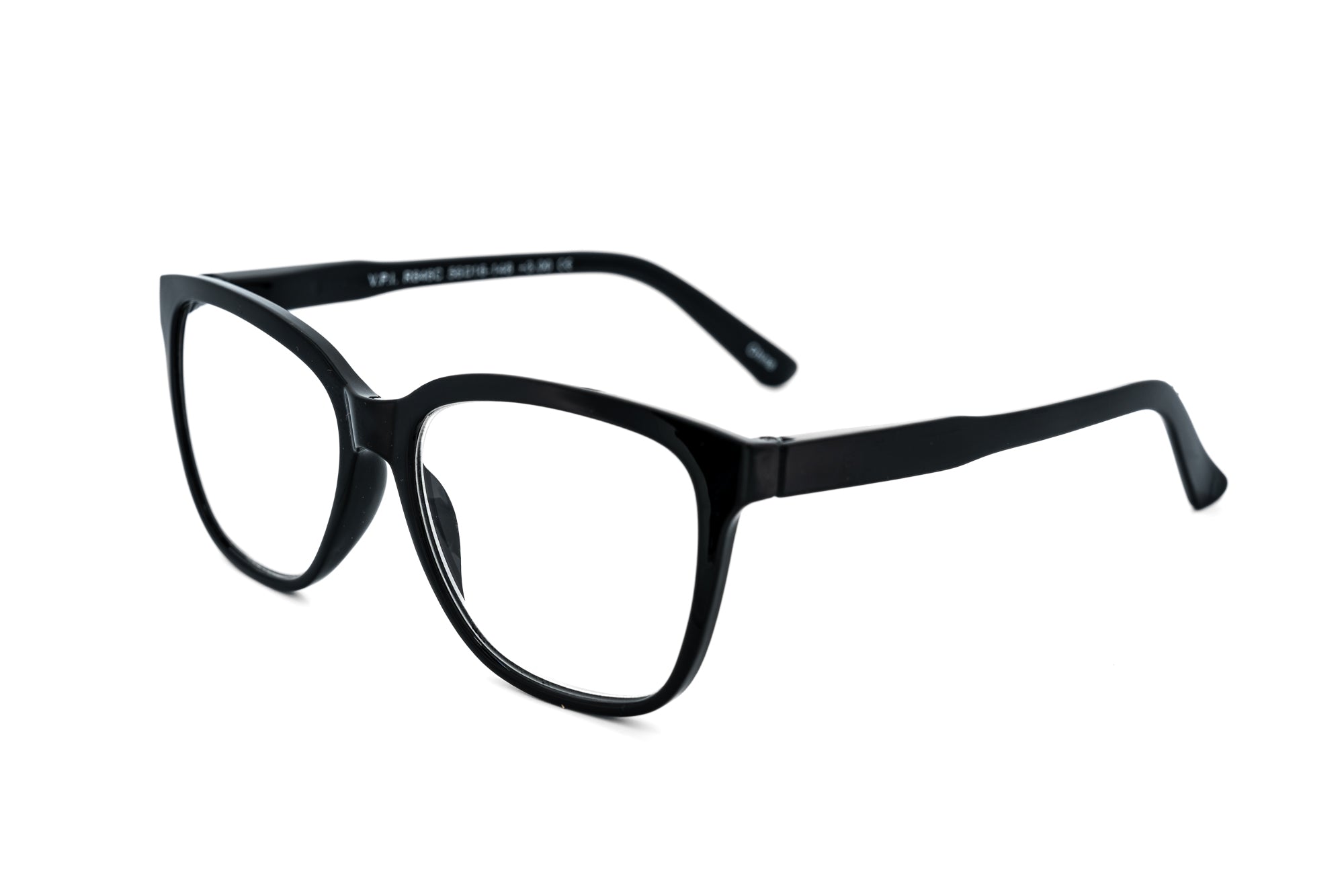 Mireille black square reading glasses with modern acetate frame by Bolero Eyewear