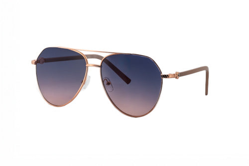 Monroe aviator sunglasses in rose pink with gold-tone metal frame and gradient UV lenses by Bolero Eyewear