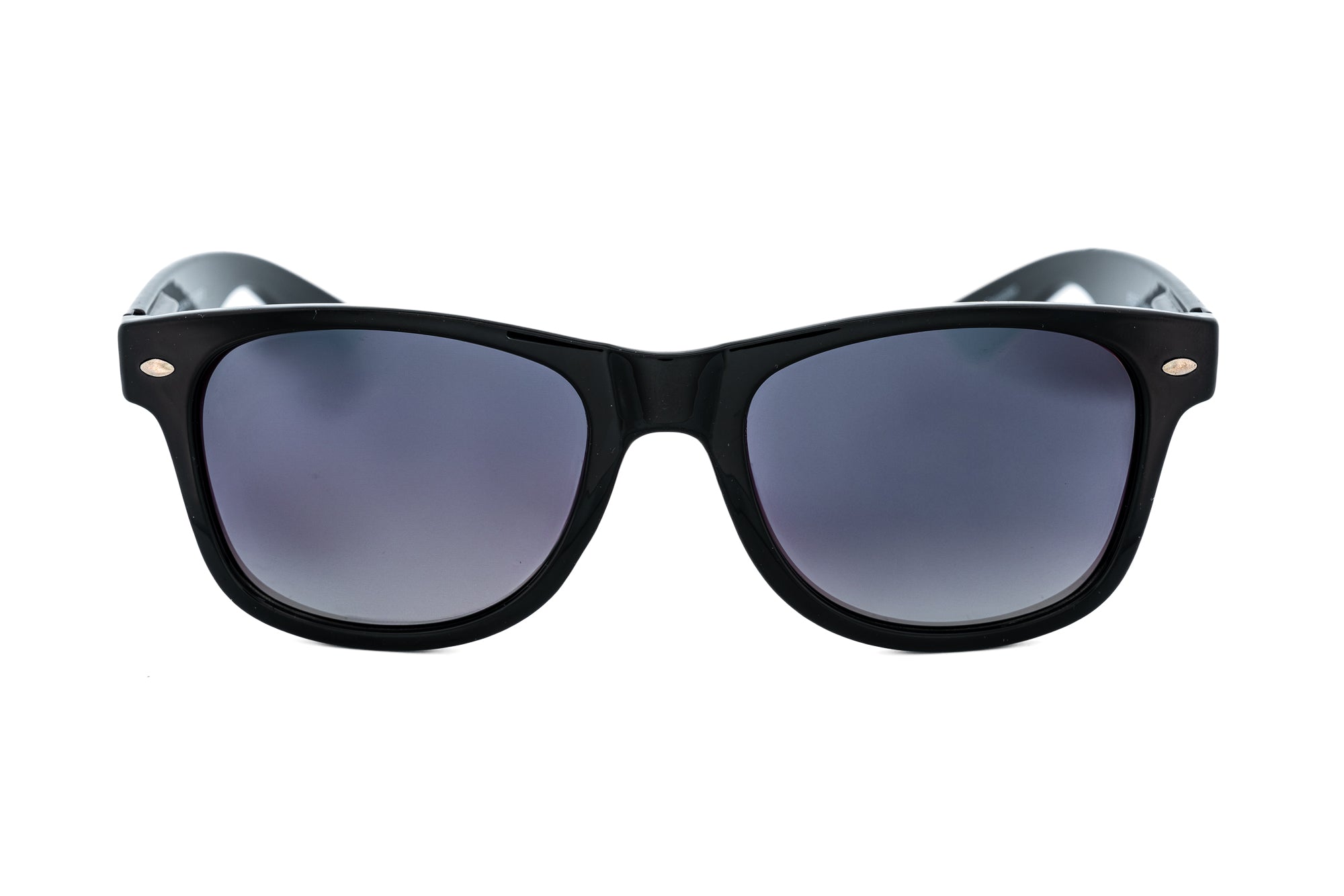 Norvan black polarized sunglasses with smoke UV lenses by Bolero Eyewear front angle view