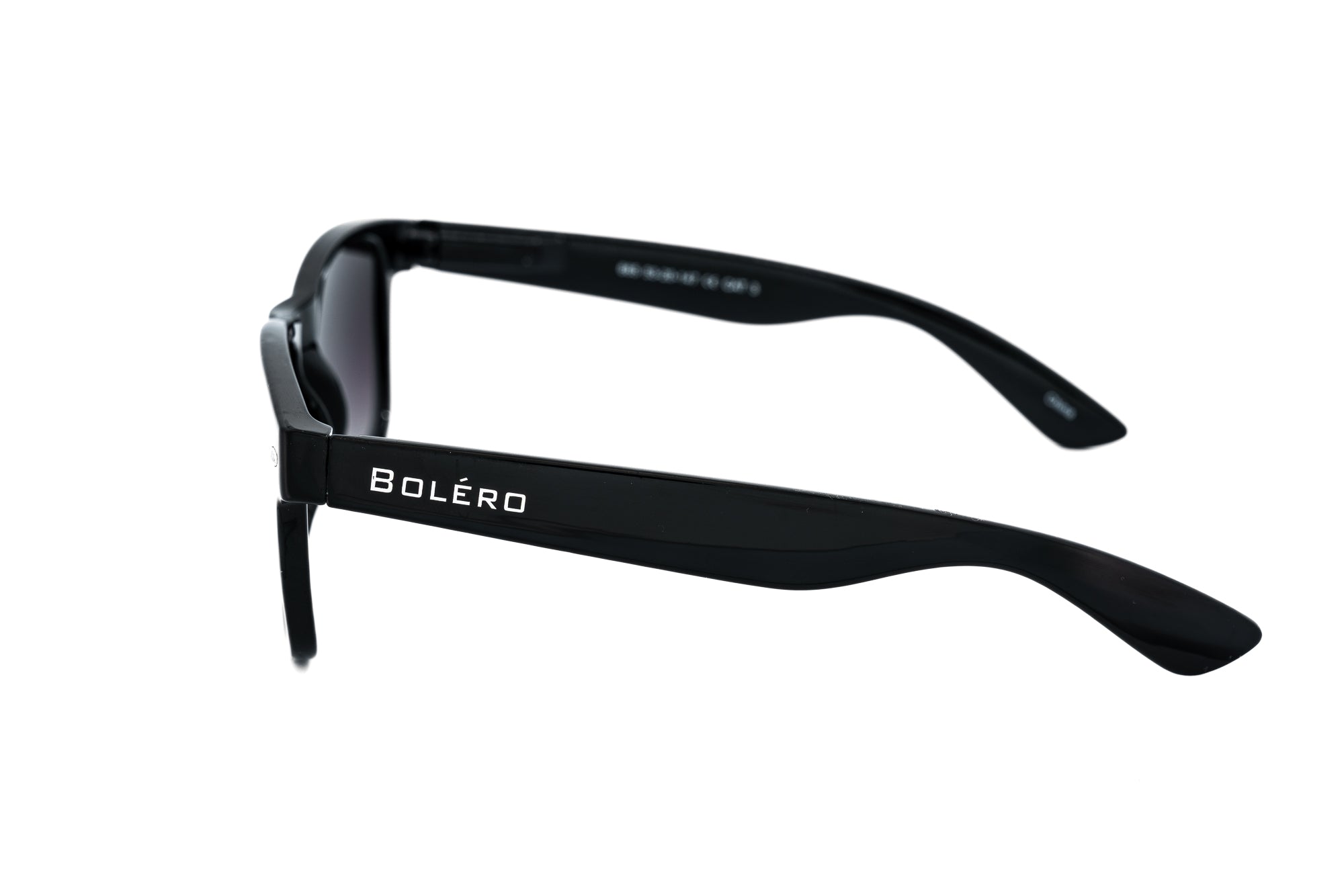 Norvan black polarized sunglasses with smoke UV lenses by Bolero Eyewear side angle view