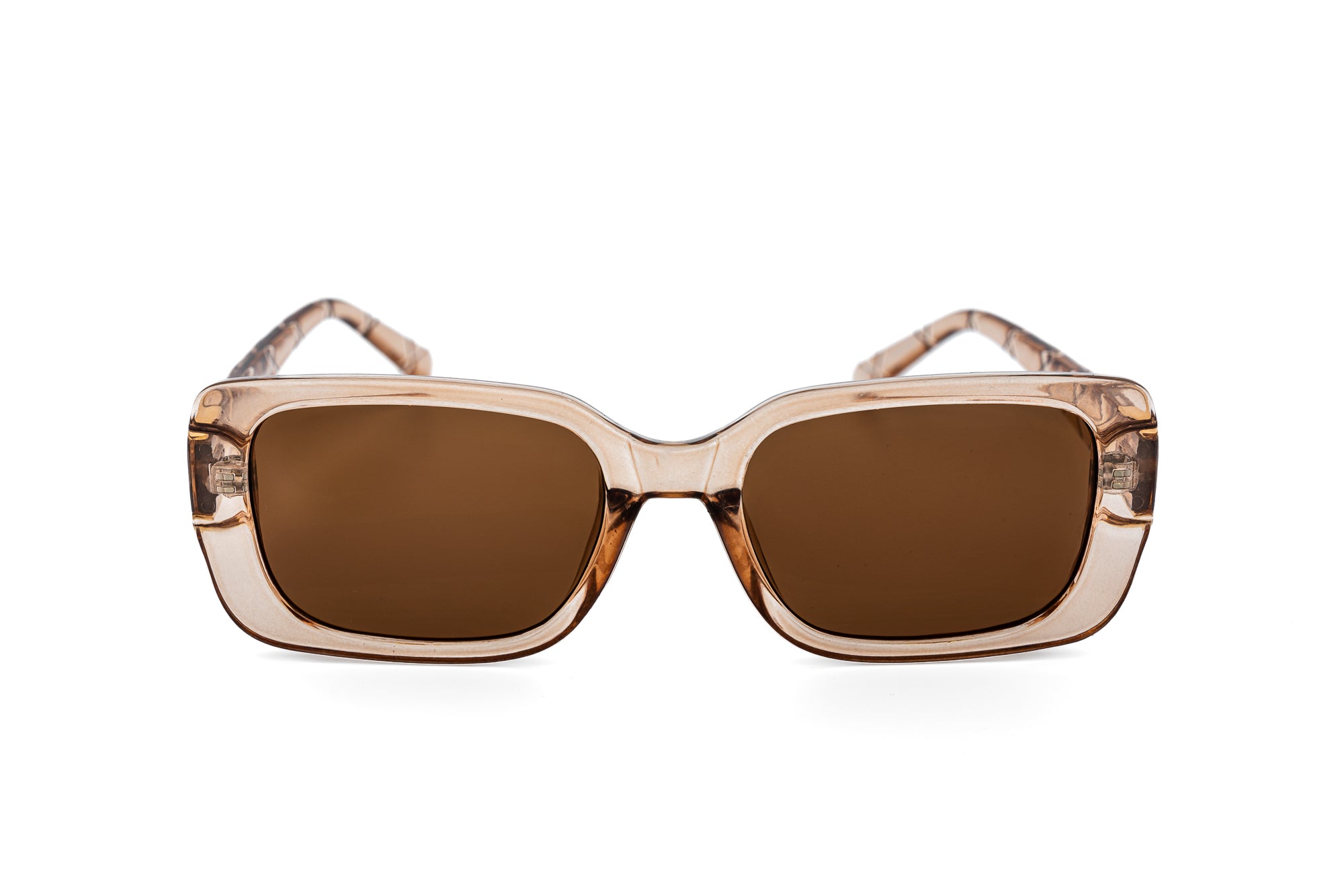 Odette by Bolero Eyewear fashion sunglasses with gold-accent temples and polarized UV protection lenses front angle view