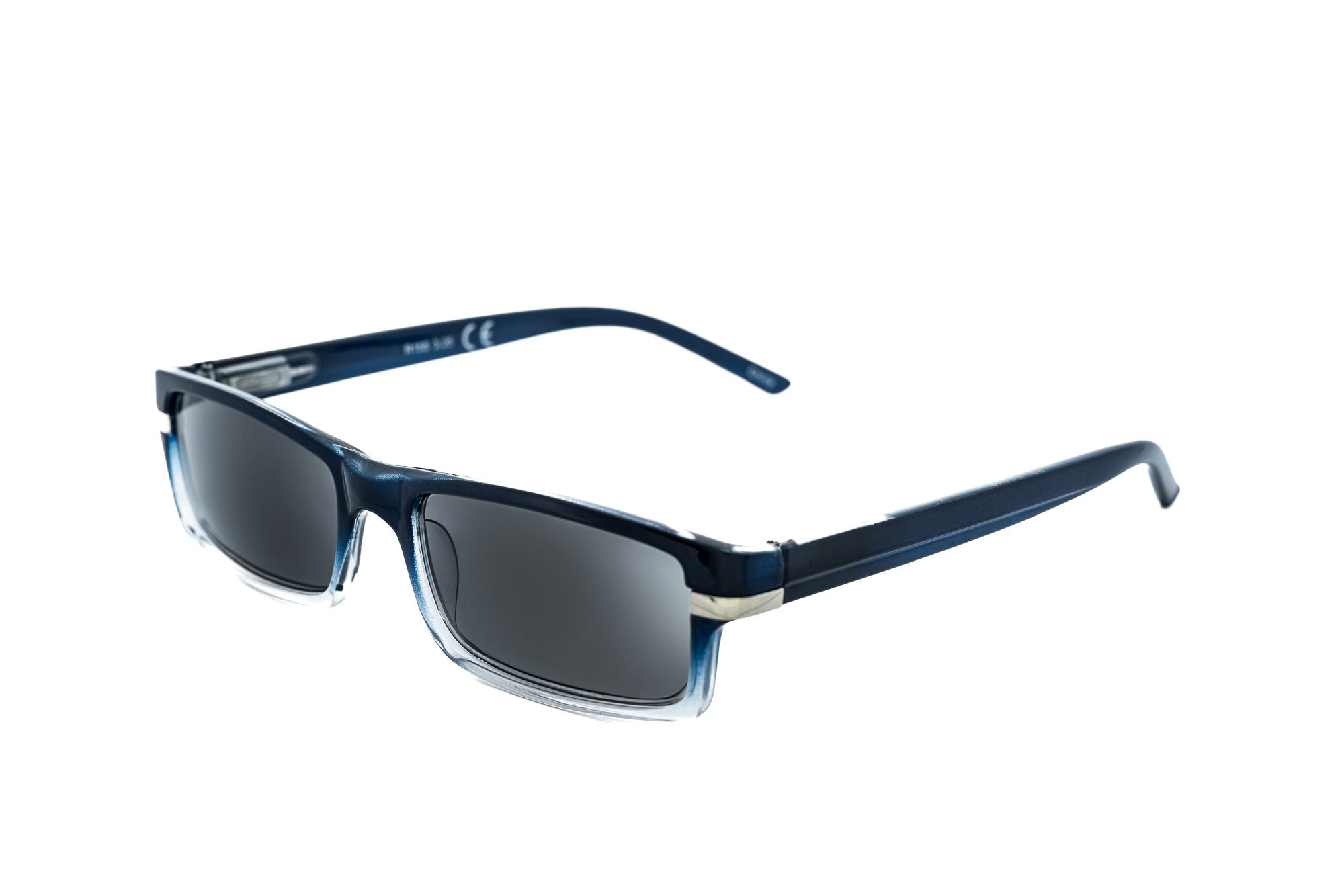 Rennic by Bolero Eyewear rectangular reading sunglasses with UV sun lenses in blue fade