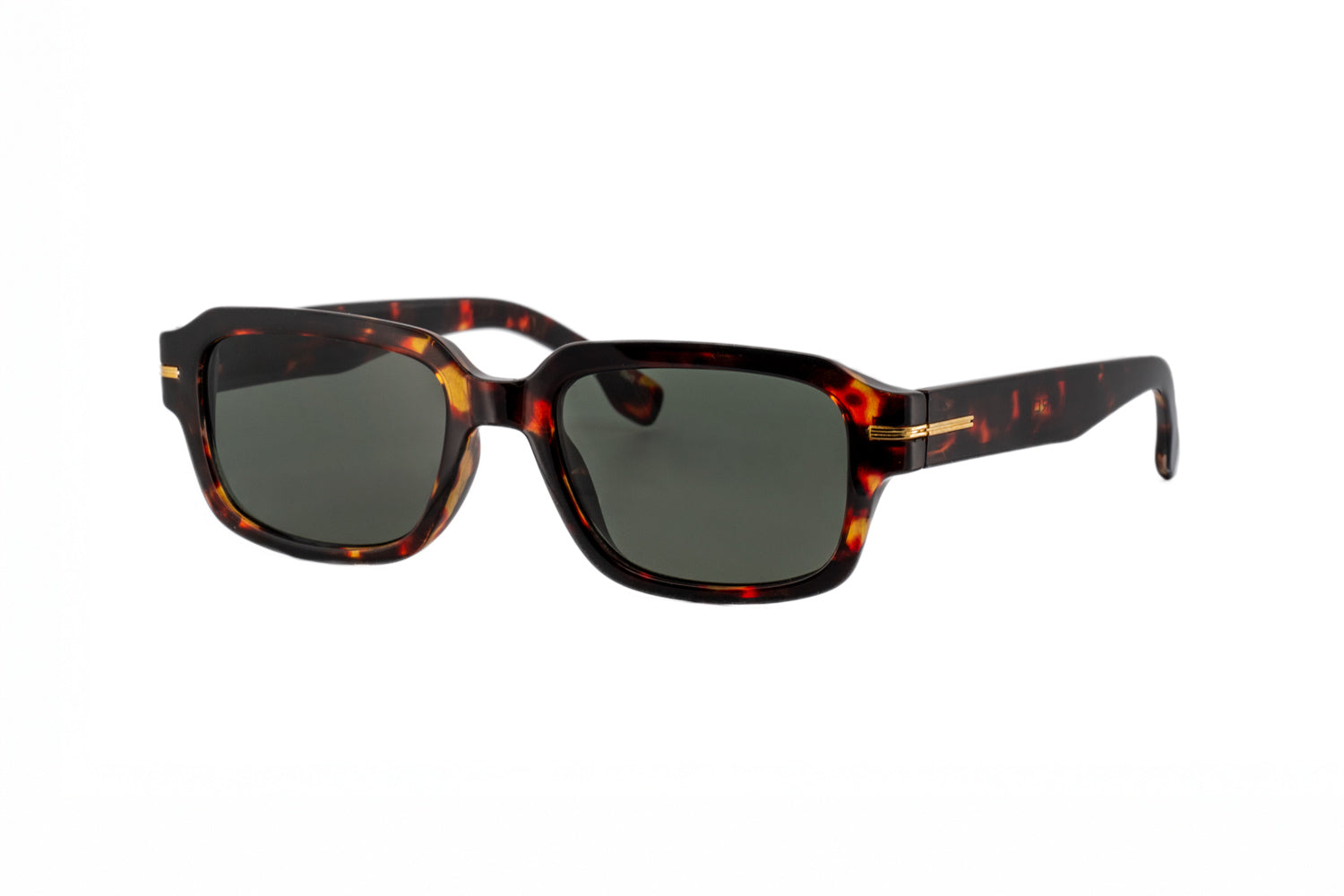 Tortoise Rhea rectangular sunglasses by Bolero Eyewear with dark UV lenses