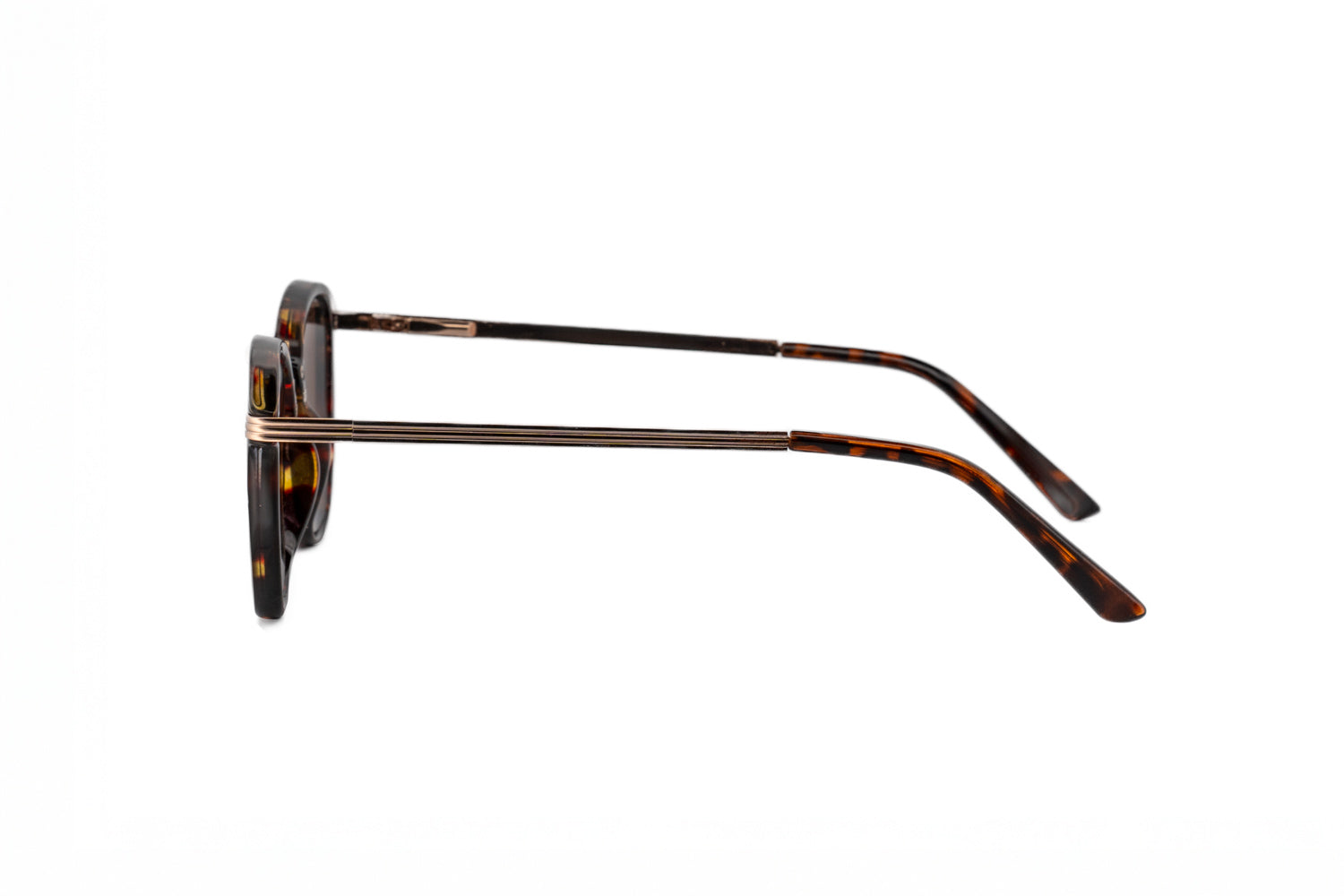 Roan tortoise metal-accent square sunglasses with brown UV lenses by Bolero Eyewear side angle view