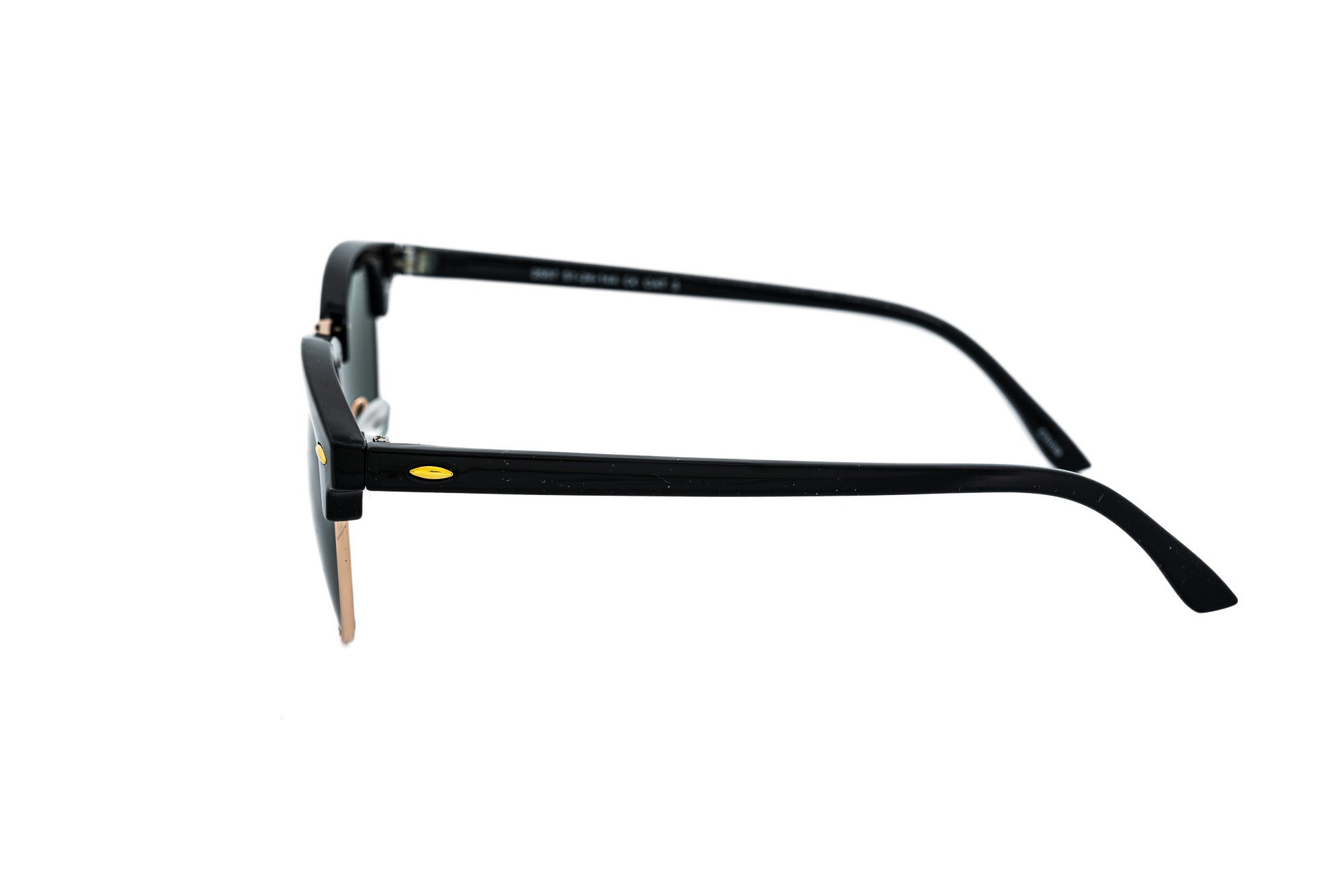 Ruvell by Bolero Eyewear black browline sunglasses with UV-protective lenses side angle view